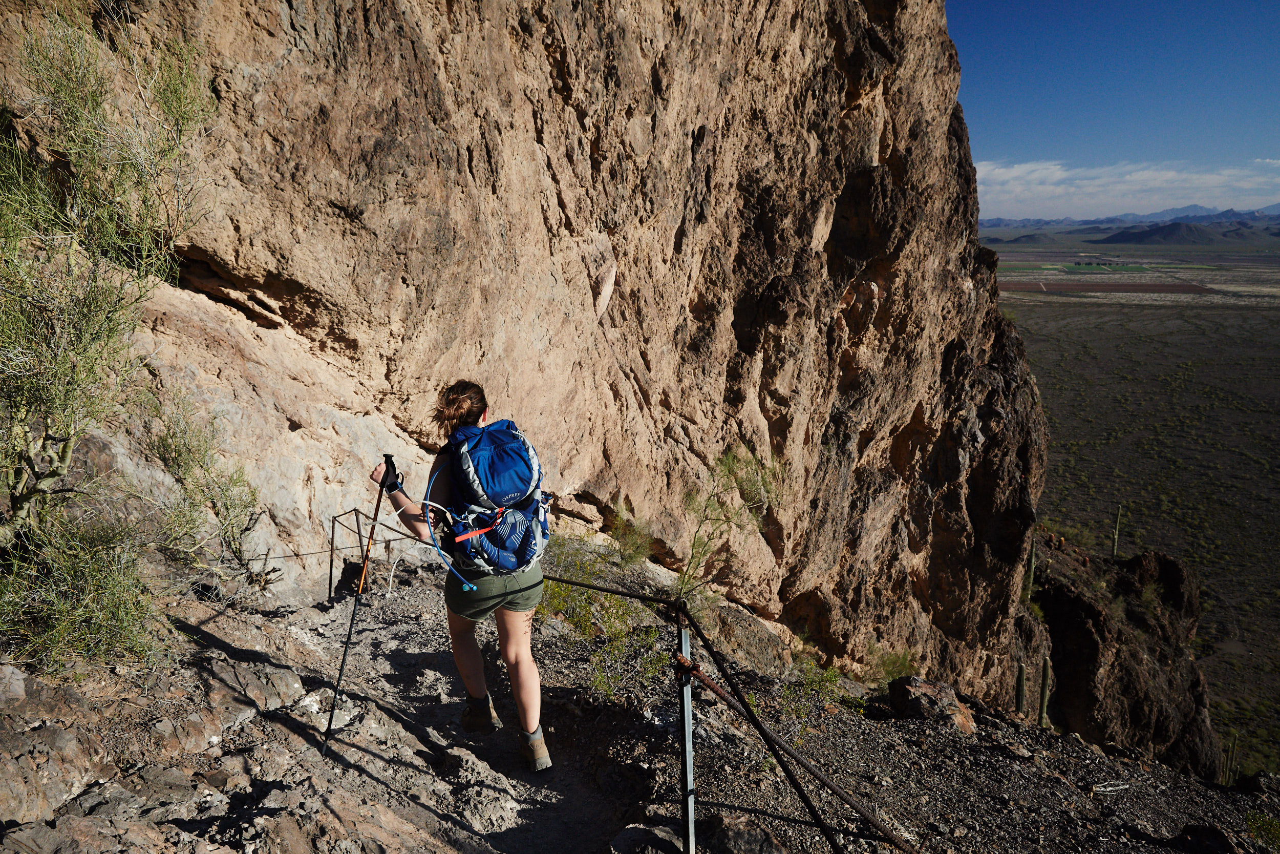  It’s a sustained fairly steep climb up some switch backs till you reach the first rock wall. 