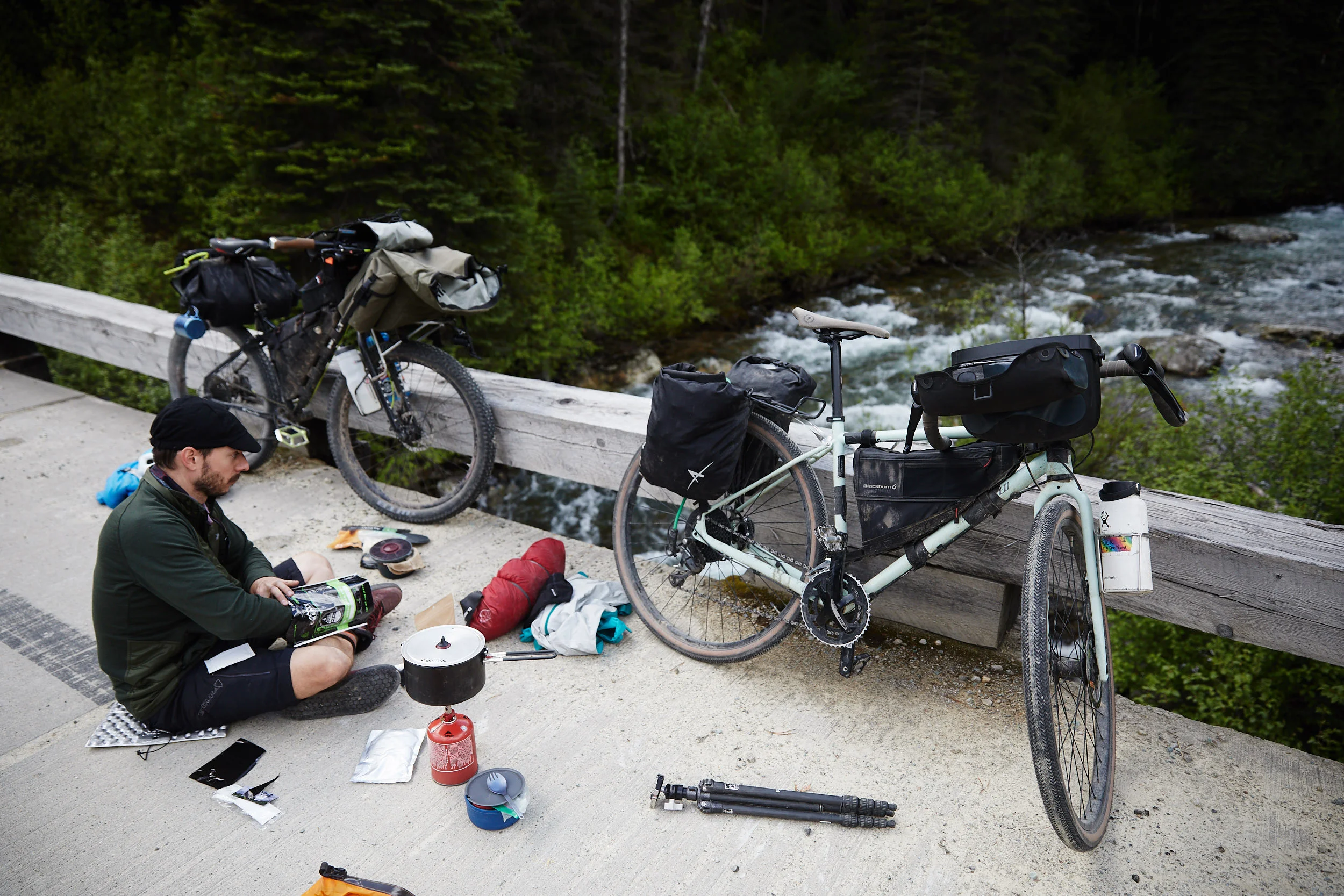 Quick lunch break before the steepest section begins.