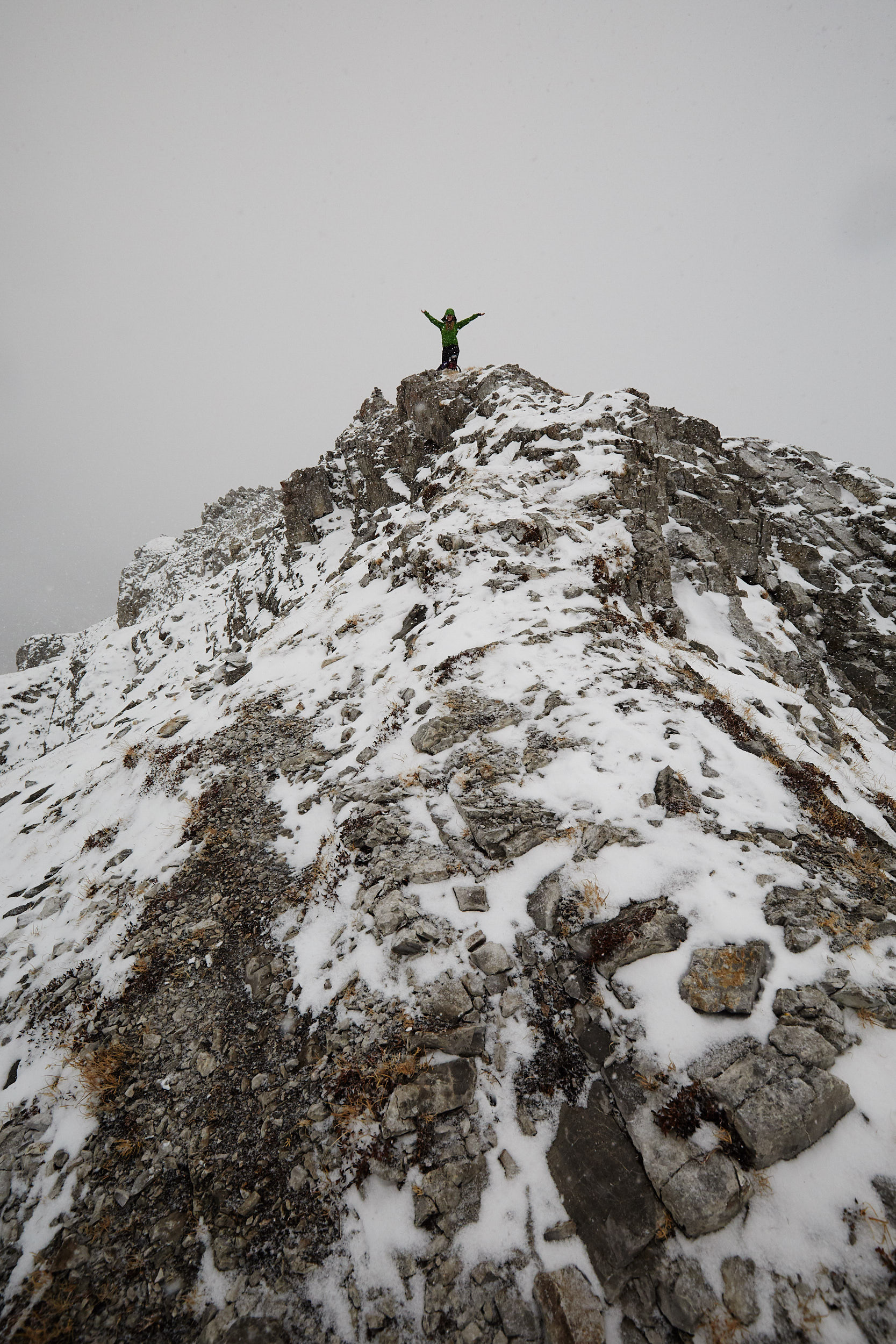  Just before we reached the summit the snow storm became a whiteout. 