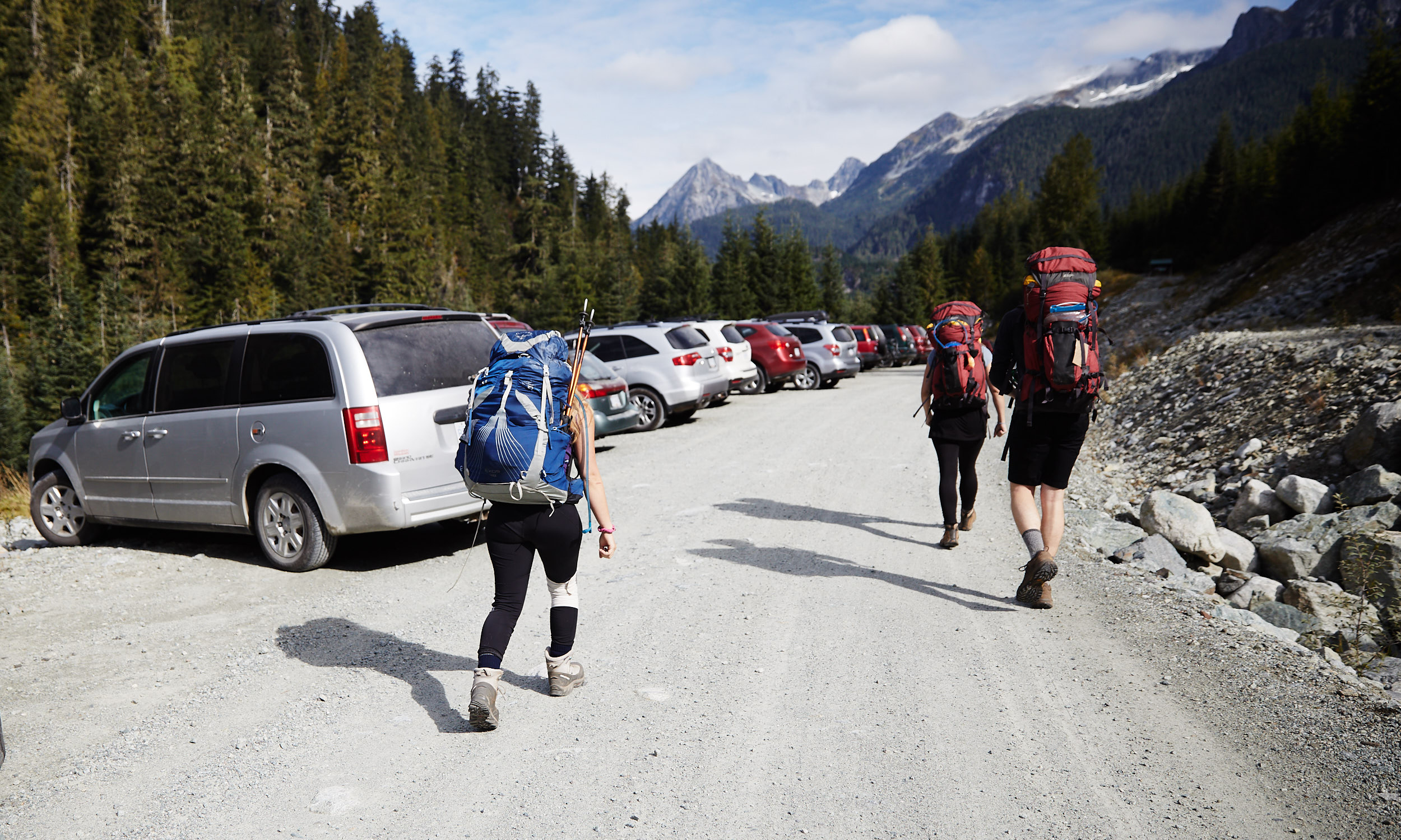 The trailhead starts about 1 hour from Squamish down a fairly rough logging road. We did see one car that had made it, but I would recommend some sort of suv/truck that has better clearance.