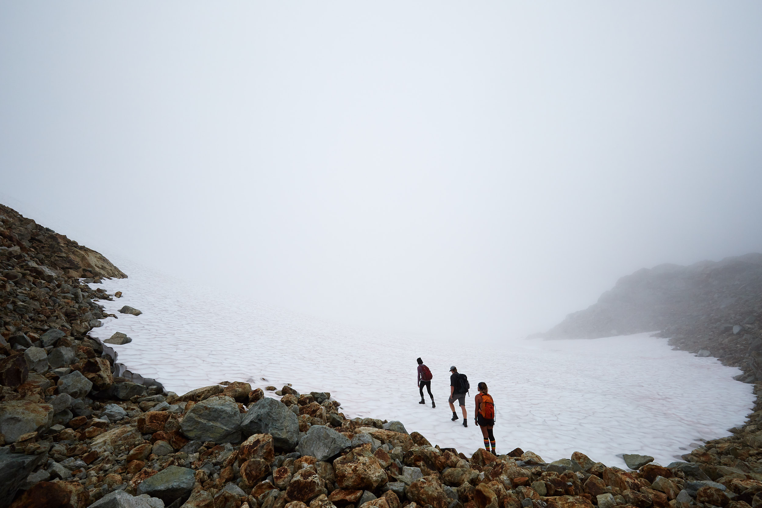  There was still a significant amount of snow, we hugged the rocks to avoid most of it. 