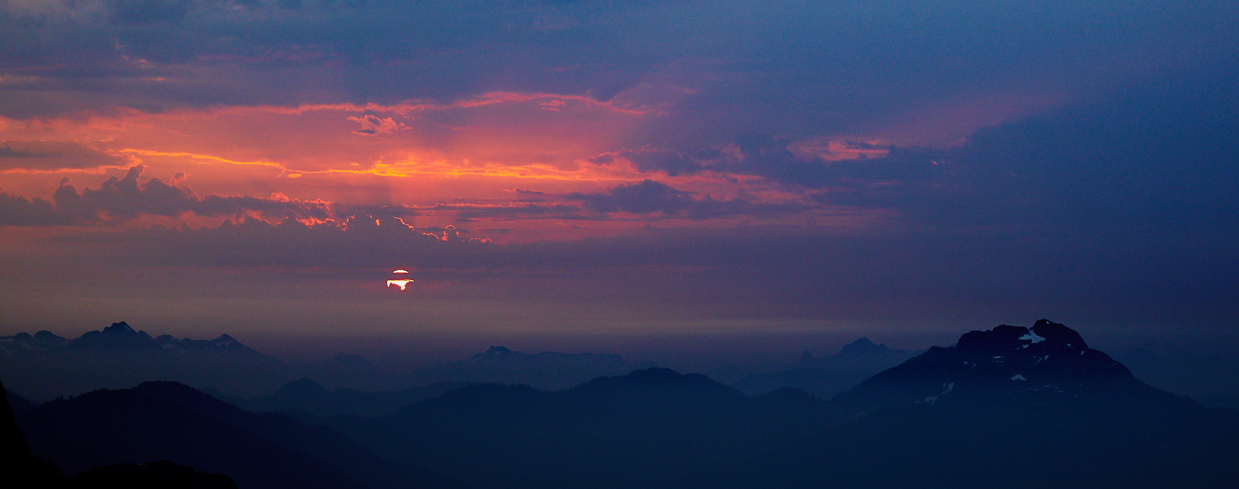 The next morning the sunrise was especially beautiful as a result of all the smoke.