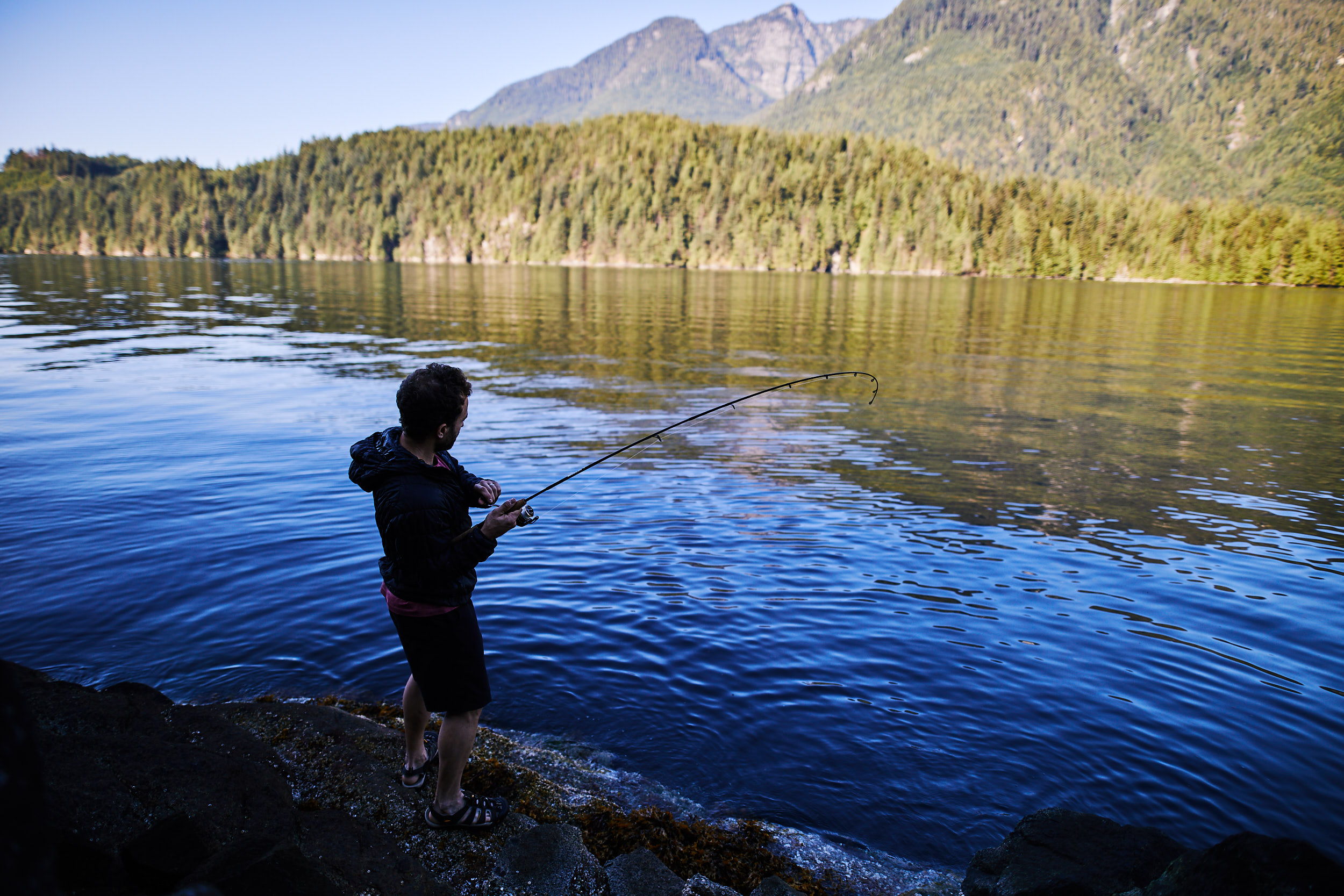  That morning Tom attempted some fishing but was only able to catch a few Rock Fish, which you have catch and release. 