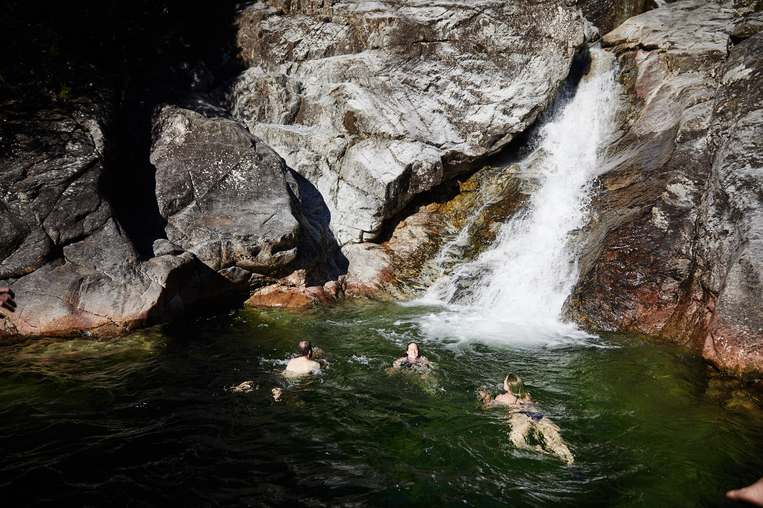  Near the top of the falls is hidden swimming area that had a few things you could jump off of into the deep waters. 