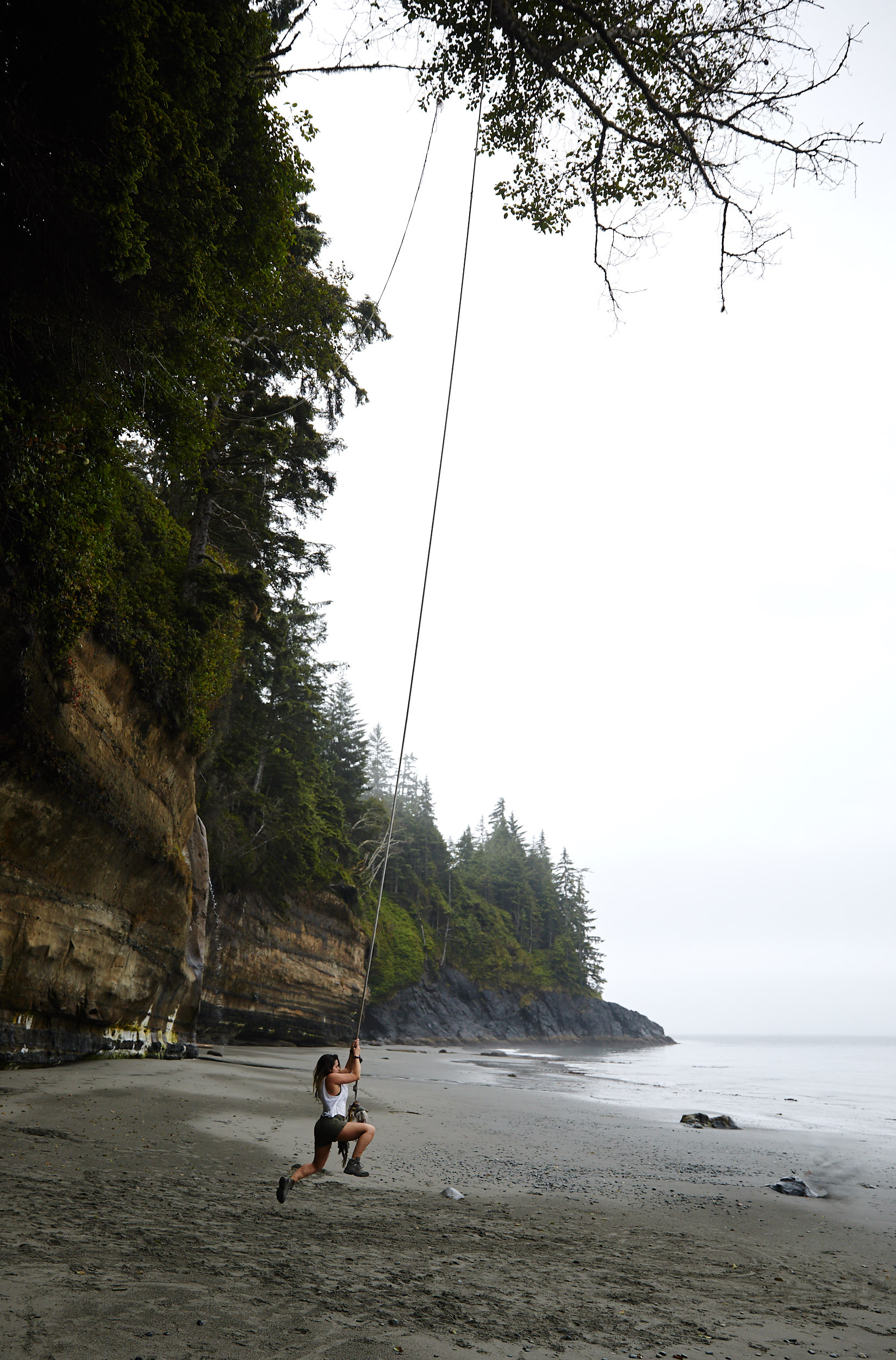  Someone had setup up a huge rope swing at the far end of the beach! 