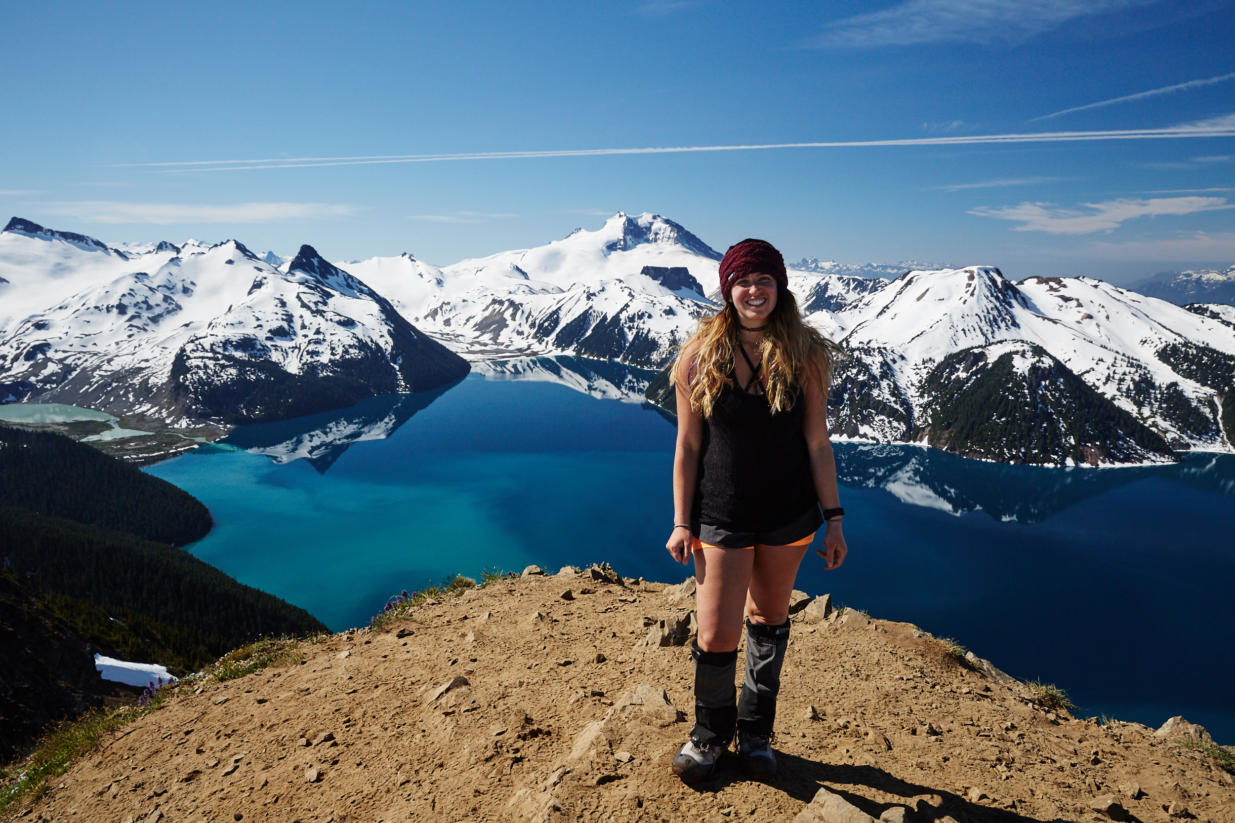  The entire lake can be seen from the summit. We were lucky to have an incredibly calm morning. 