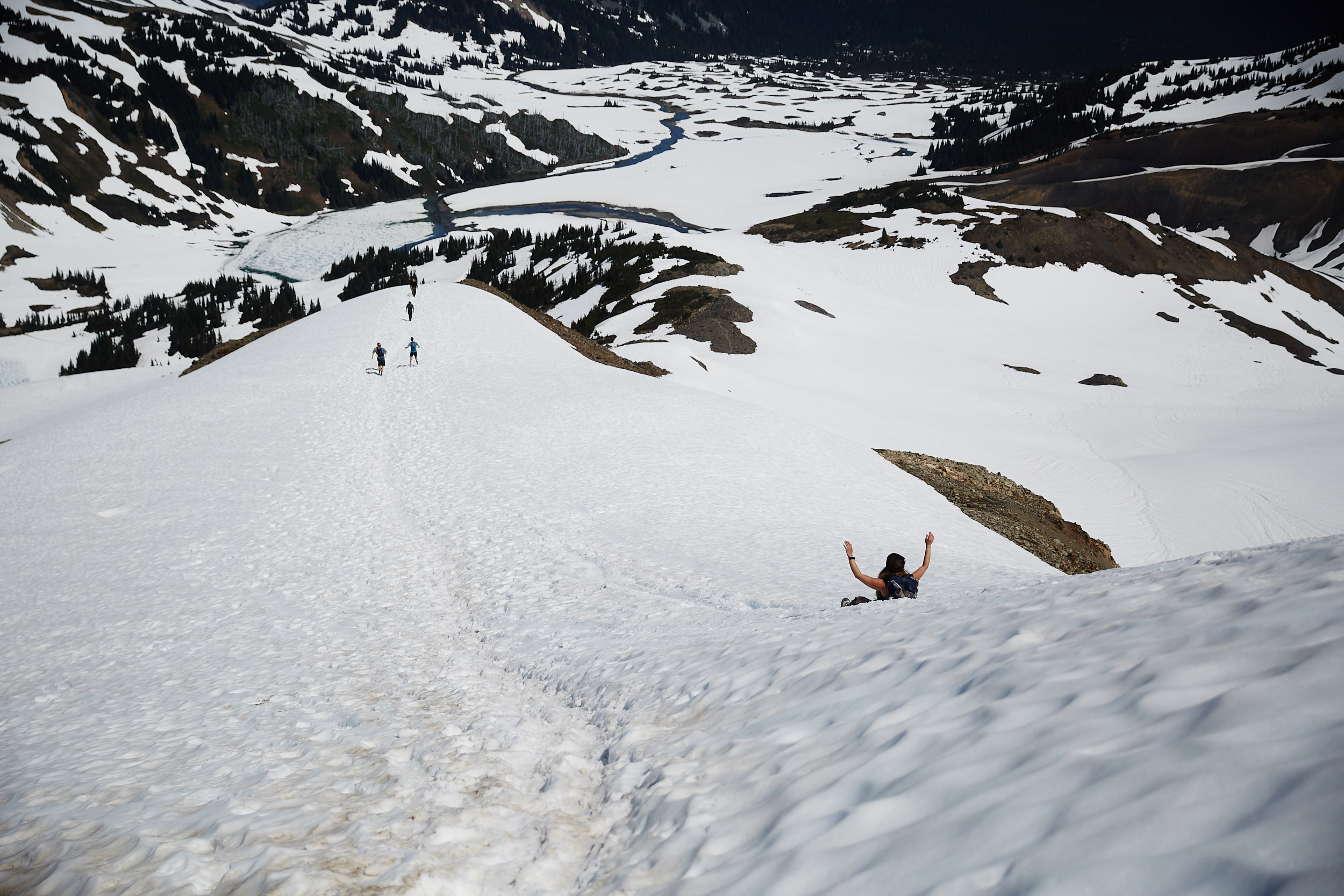 The snow made for a super fast and fun descent!
