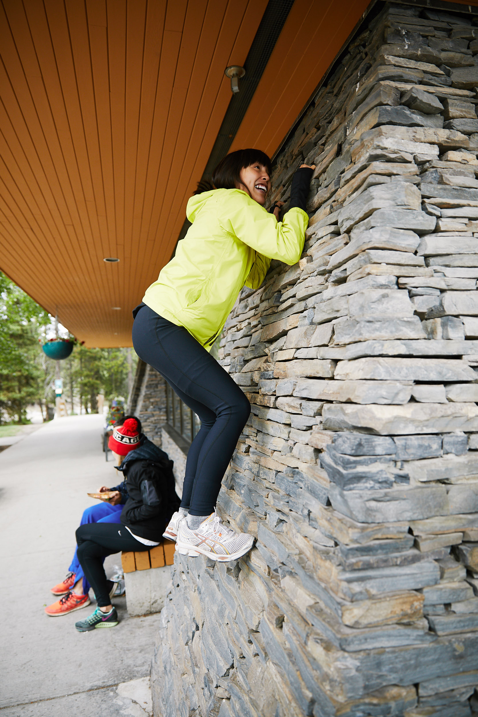  Just a little mall parking lot bouldering. 