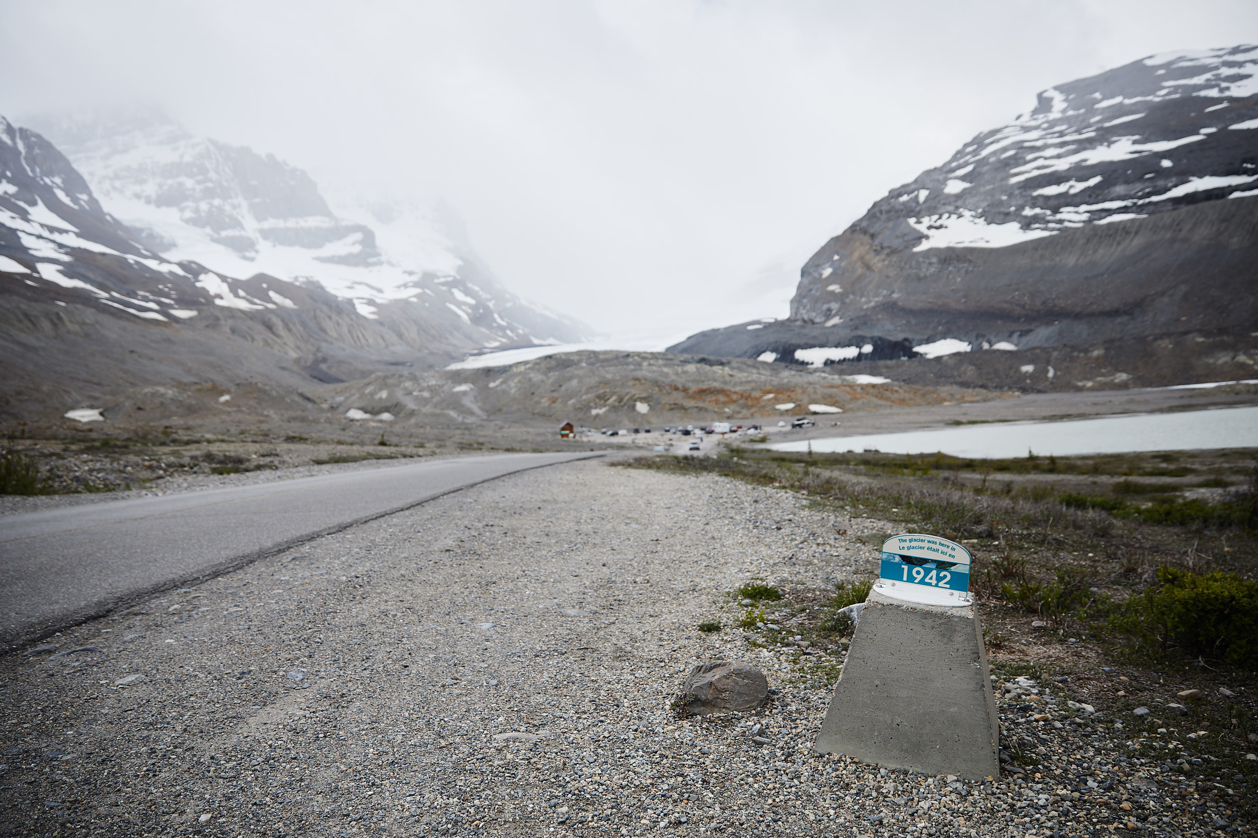  There are signs marking where the glacier used to be in the past. It’s amamzing to see how far it’s receded. 