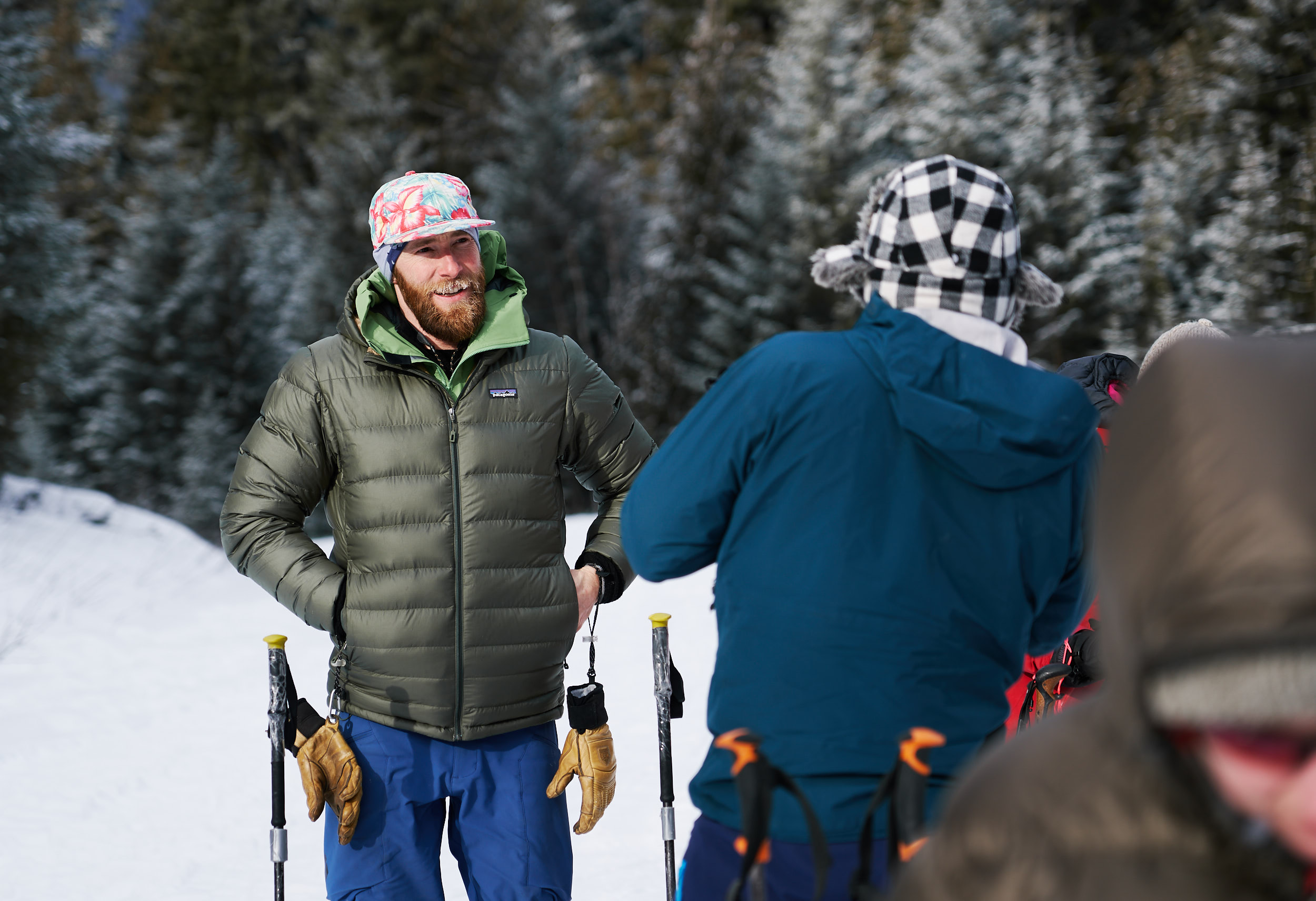 Once at the top of the road we put on our gear and began skinning up the 7ish km towards the hut.