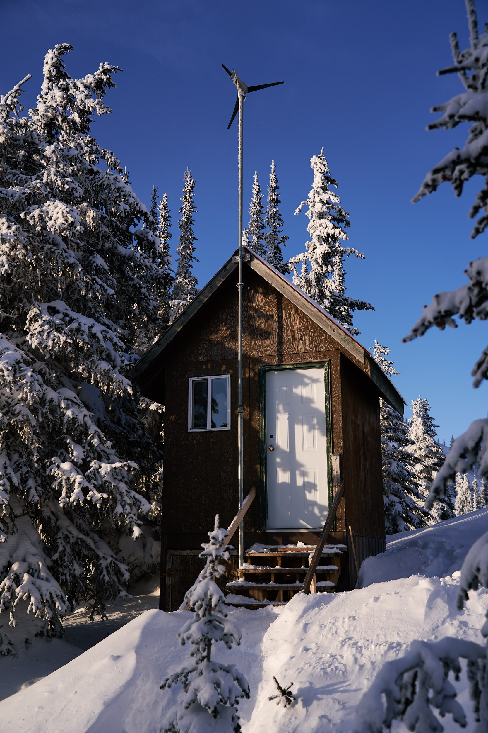 The nearby composting outhouse.