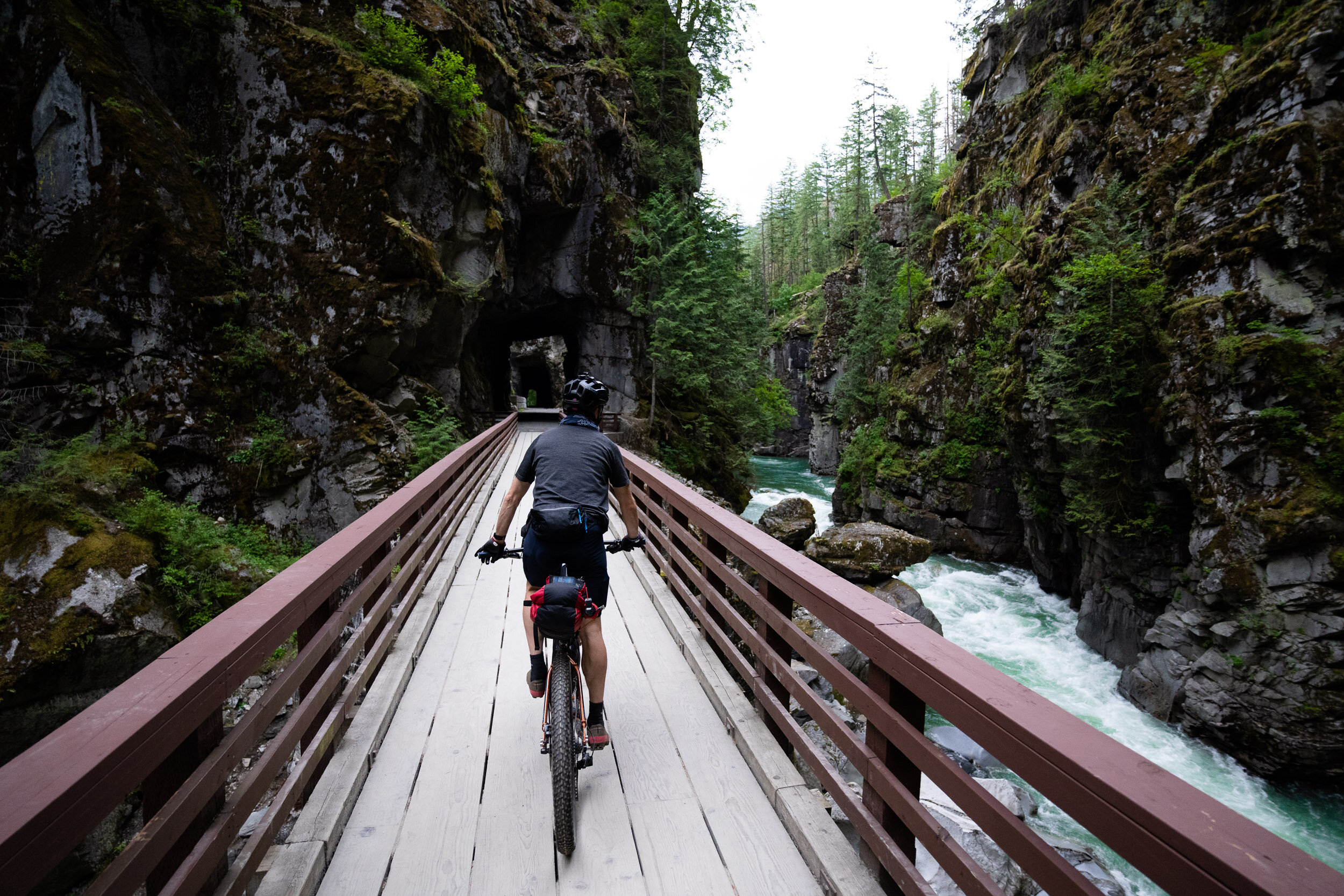  That night we camped at a private campground just beyond the Othello Tunnels. 