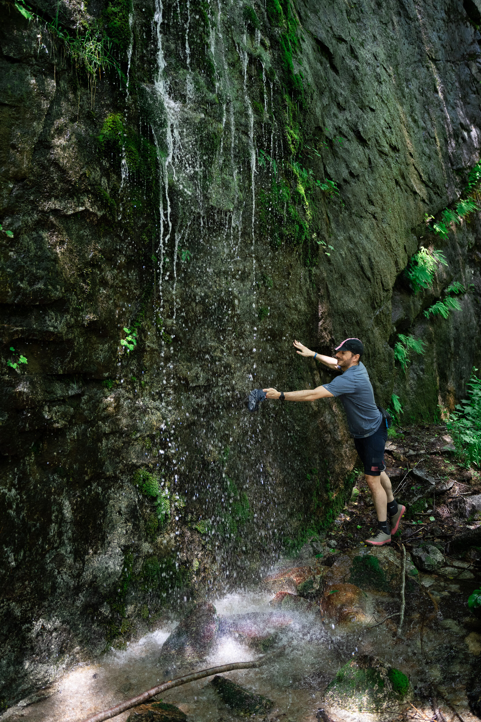 One way we beat the heat was by soaking our clothing in streams we would pass by.