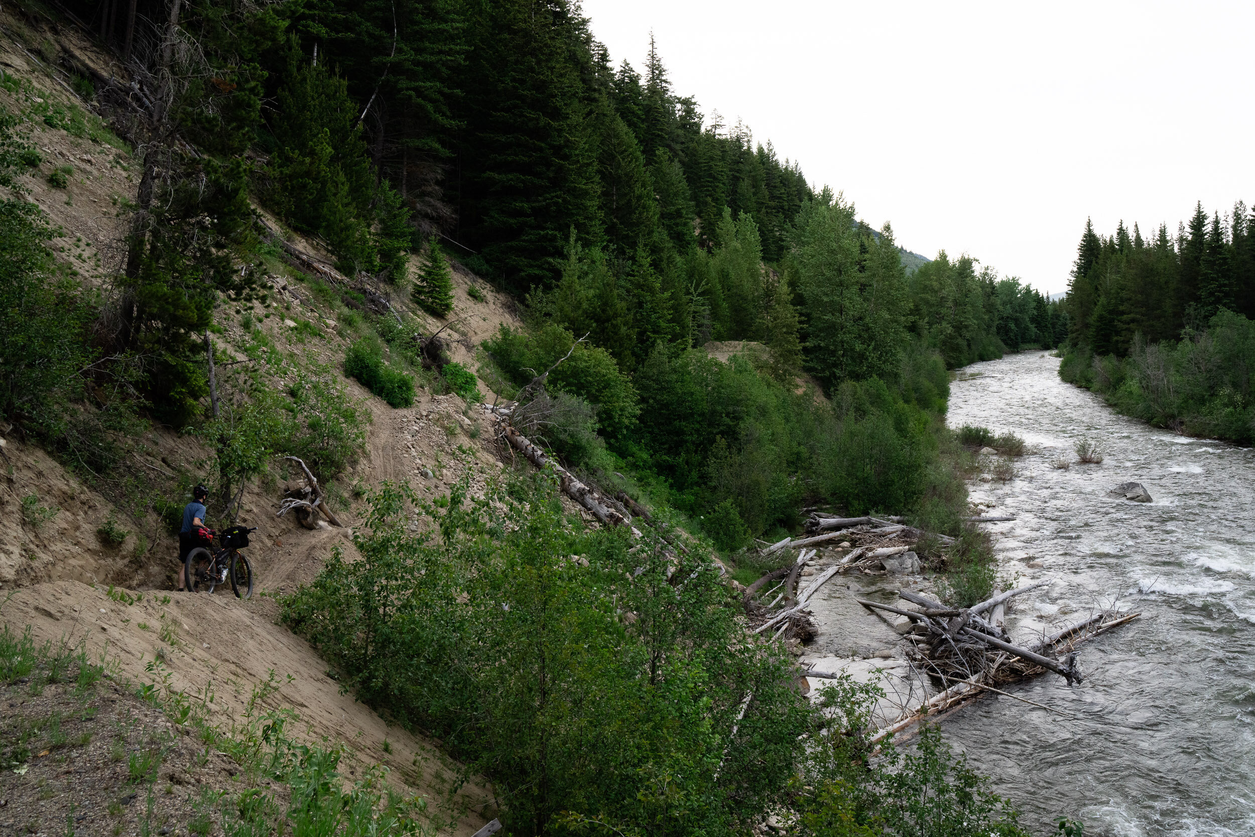  Once we crossed over the summit, we had to deal with a few washouts. 