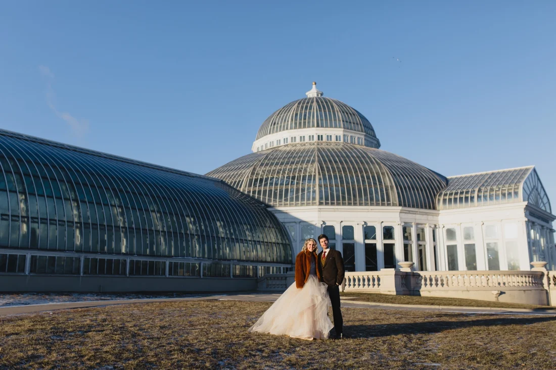 We decided to get married at the North Garden at the Como Conservatory because it has all the medicinal and edible plants and is our favorite garden there. We chose to get married in the winter and thought that would be a nice little warm place in the city to escape the cold. “