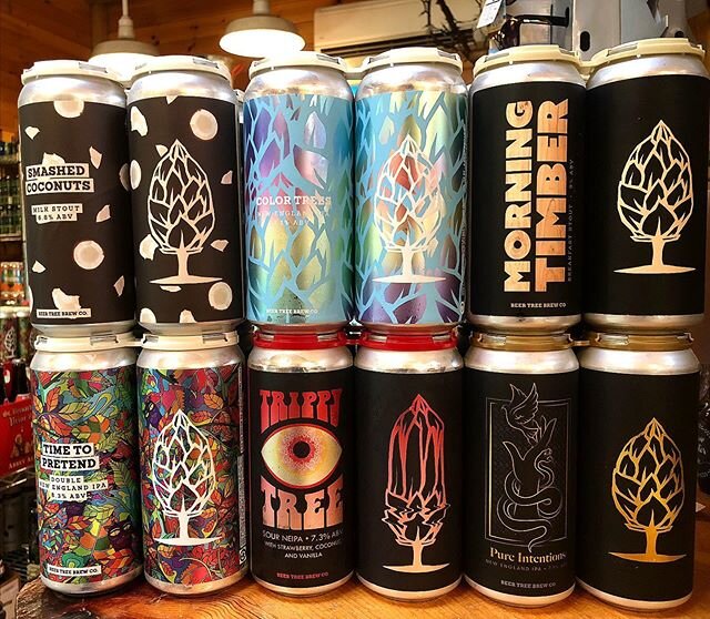 Fresh Beer Tree dropppp!!! Straight off the truck from @beertreebrew -
&bull;
&bull;
Pure Intentions 7.1%NEIPA
Time to Pretend 8.3%DIPA 
Morning Timber 9% Breakfast Stout 
Smashed Coconuts 6.8% Milk Stout 
Trippy Tree 7.3% Sour NEIPA
Color Trees 7.1%