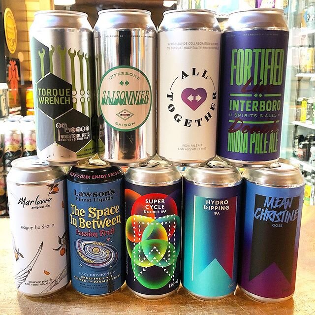 Some more new freshies!! New beers from @interboronyc , including their @thinmanbrewery colab, and their version of the @otherhalfnyc @otherhalfroc All together, new @lawsonsfinest , @woodstockbrewing , and the return of @industrialartsbrewing Torque