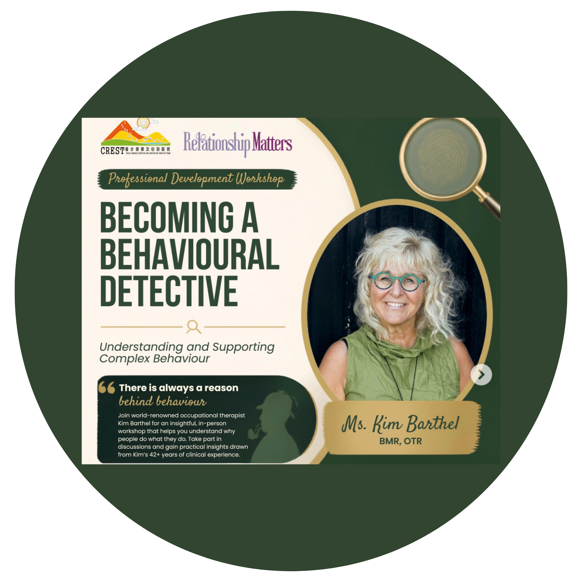 IN-PERSON WORKSHOP:  Becoming a Behavioural Detective: Understanding and Supporting Complex Behaviour -  Live in Hong Kong 