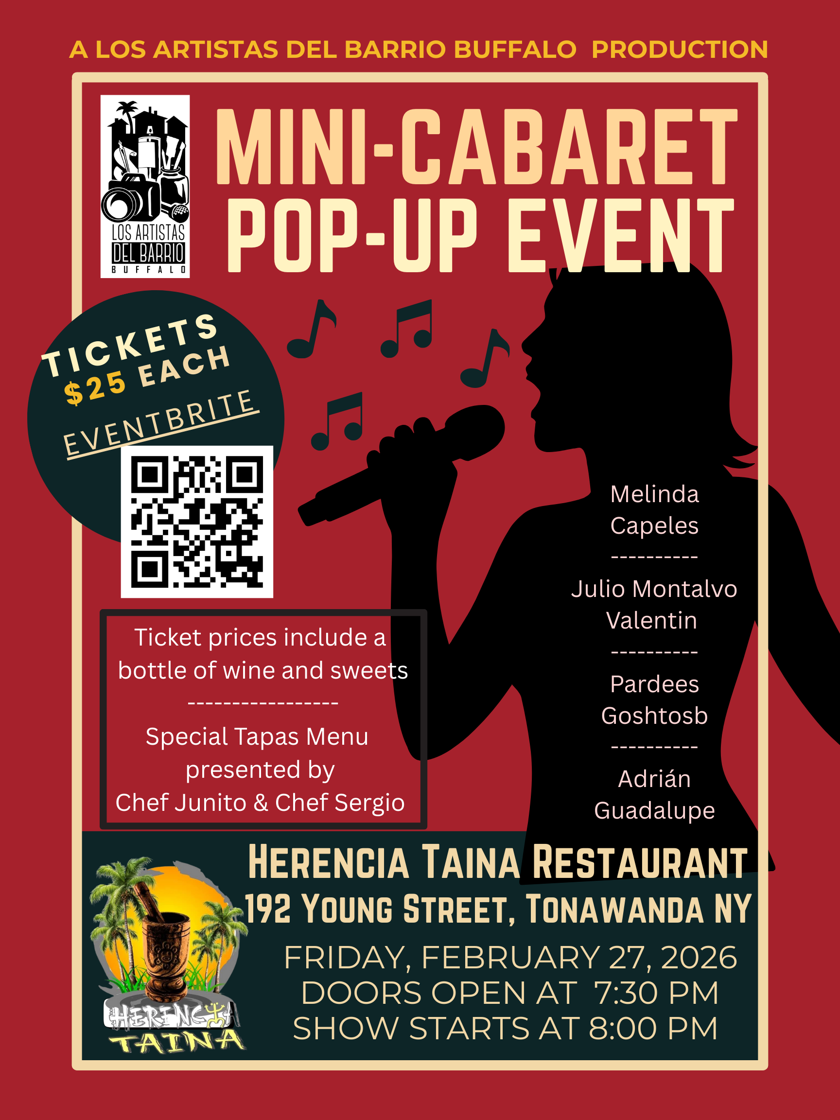 Los Artistas Mini-Cabaret Pop Up Event at Herencia Taina