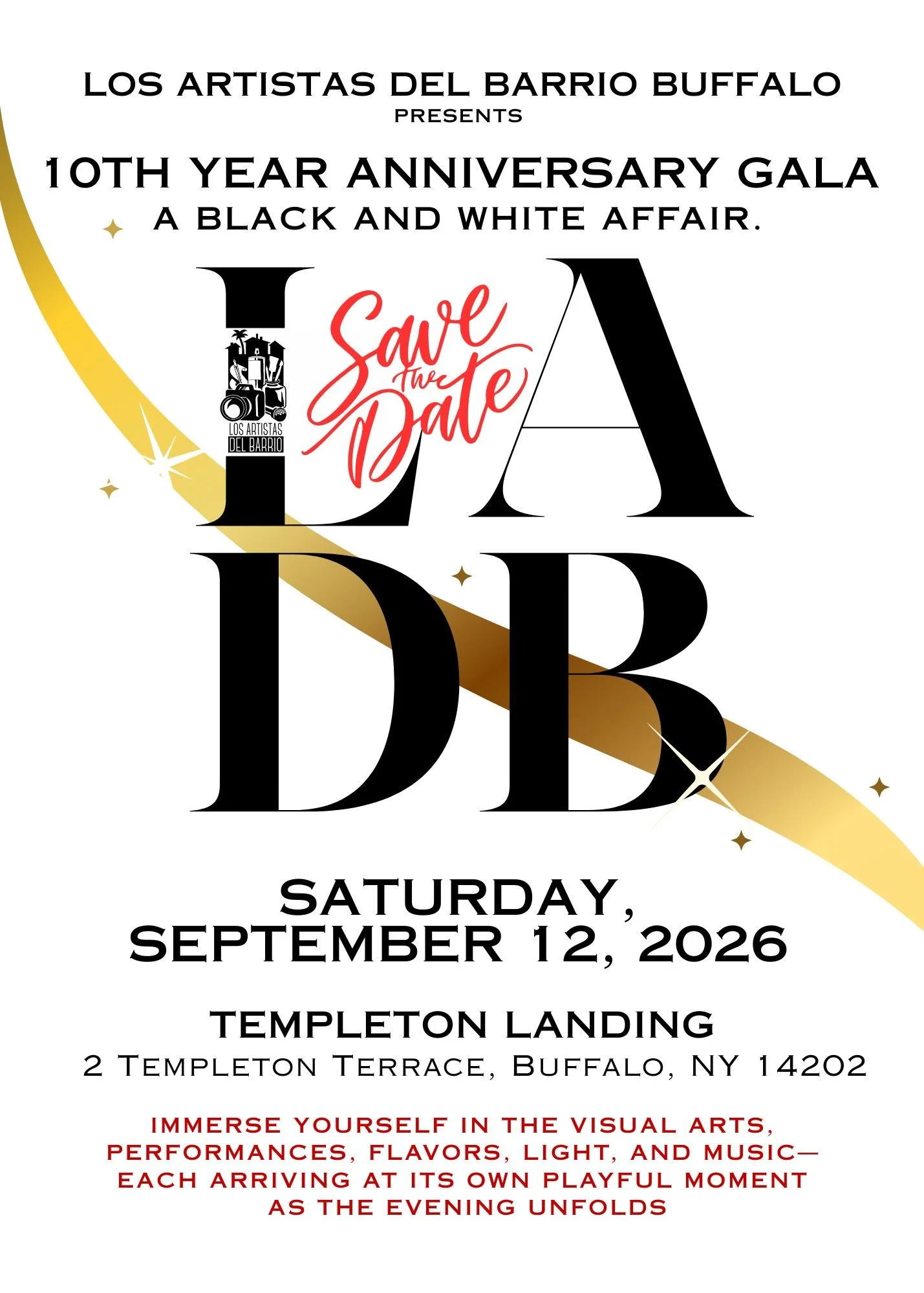 SAVE THE DATE: Los Artistas 10th Year Anniversary Black &amp; White Gala