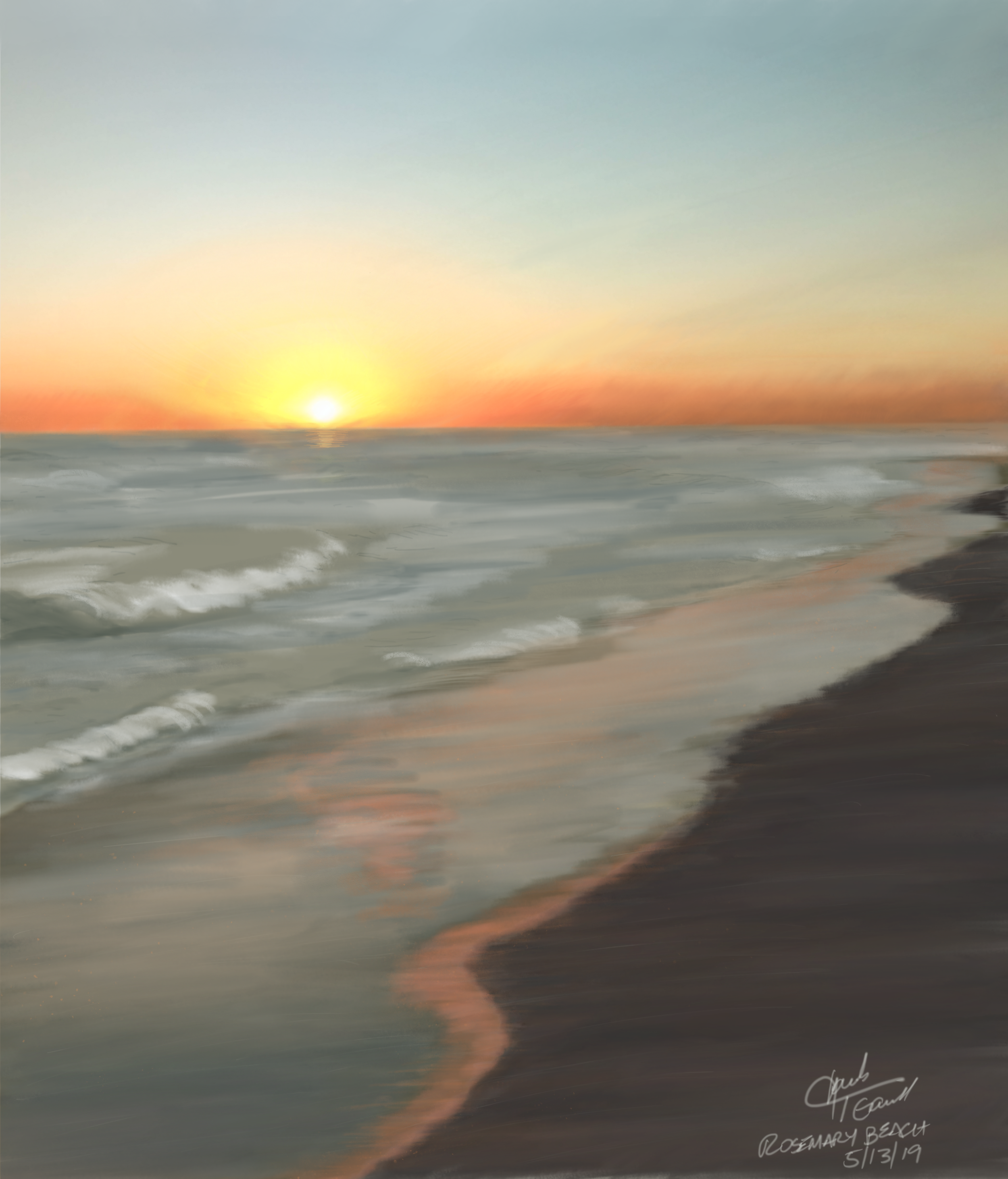 Rosemary Beach - Sunset Sketch