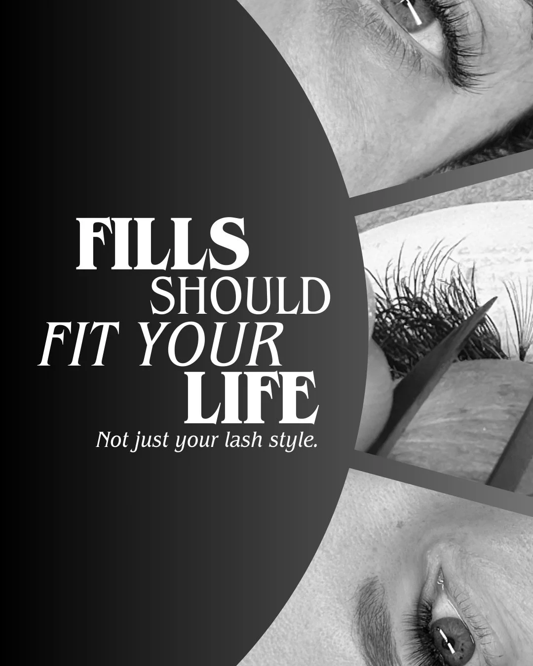 Lash fills shouldn&rsquo;t be one-size-fits-all.

Retention depends on more than just the style of your set. Your natural lash cycle, lifestyle, makeup habits, hormones, stress levels, and how you care for your lashes all play a role.

That&rsquo;s w