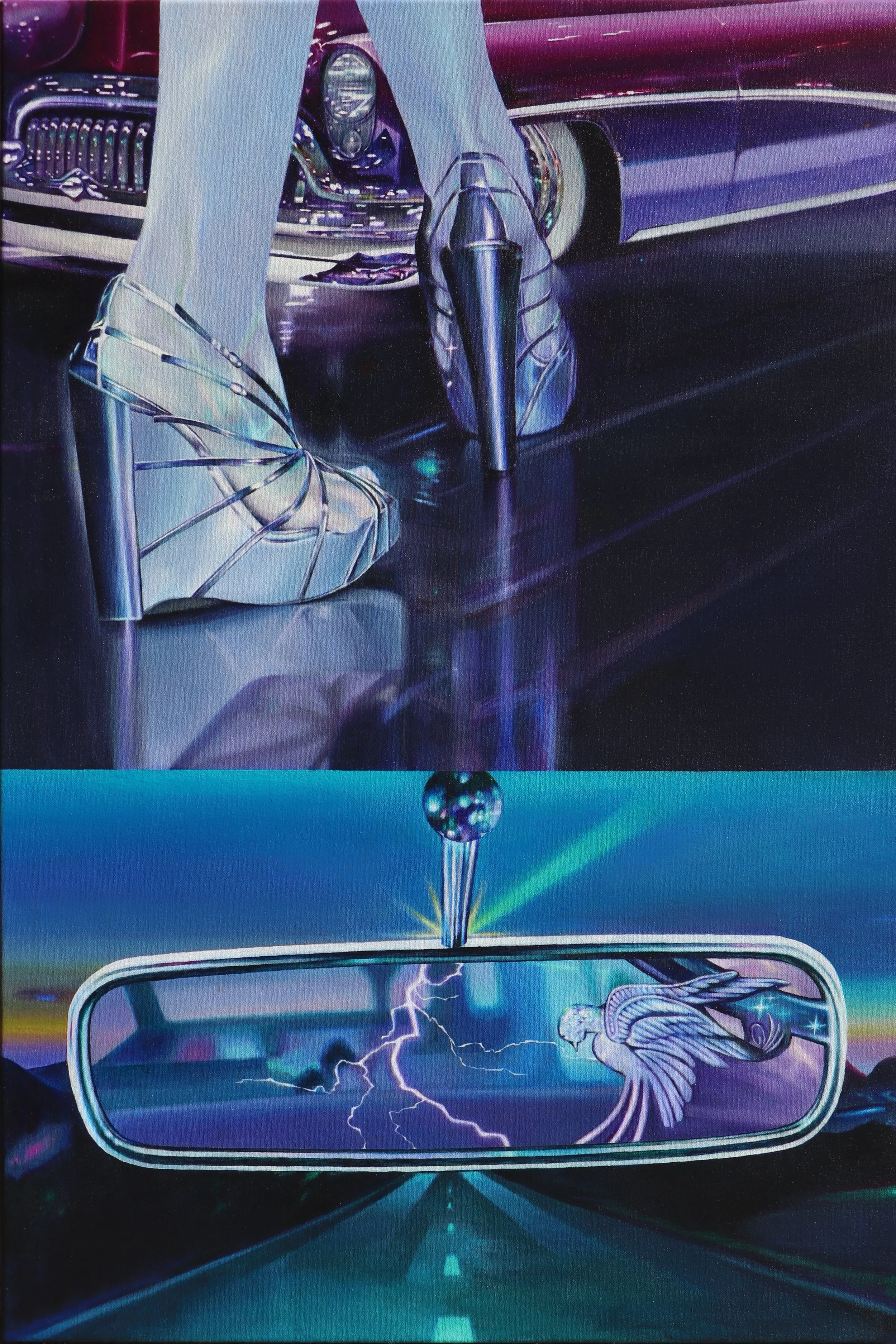 Yan ru pan, let the Angel Witness, Acrylic on canvas, 60cm x 90cm, 2026, $2400