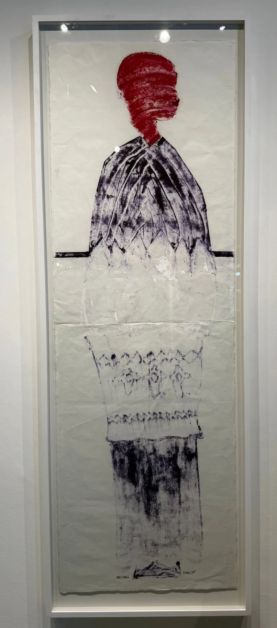 Three Kings 3, Acrylic, Wax, Dry Pigment on Mulberry Paper, Framed, 129.5 × 91.4cm, 2025 $2500