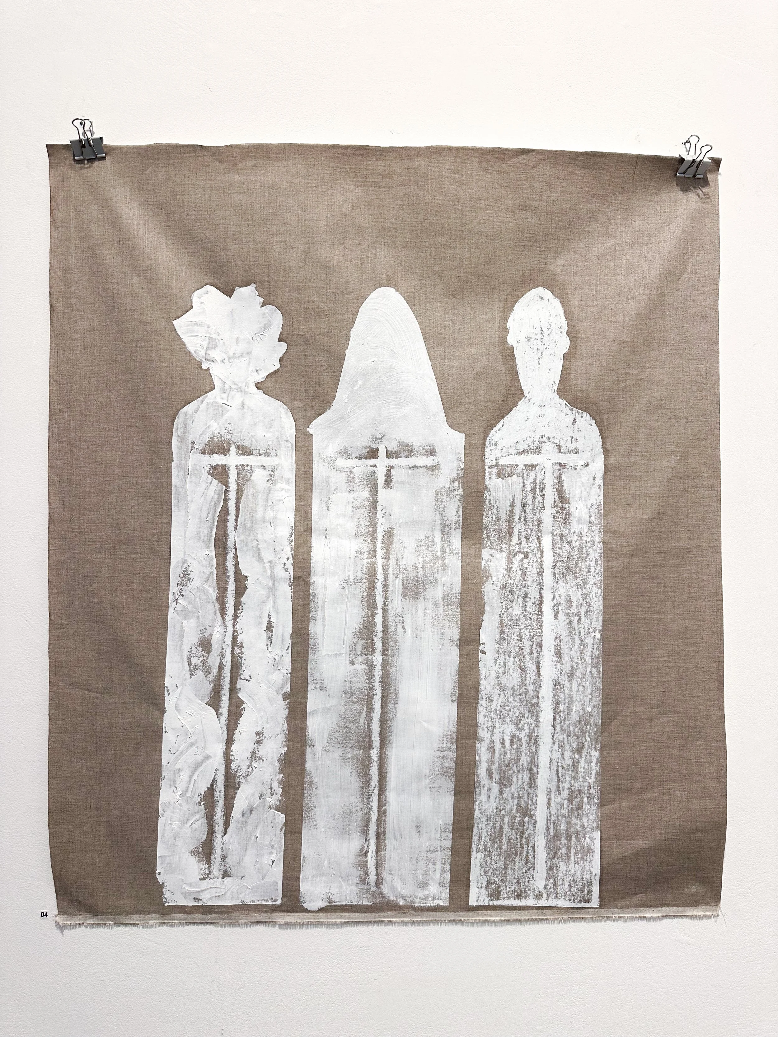 3 Wite Starz in Kashmir, Acrylic Mix on Linen, Unframed, 106.6 × 93.9cm, 2025 $1000