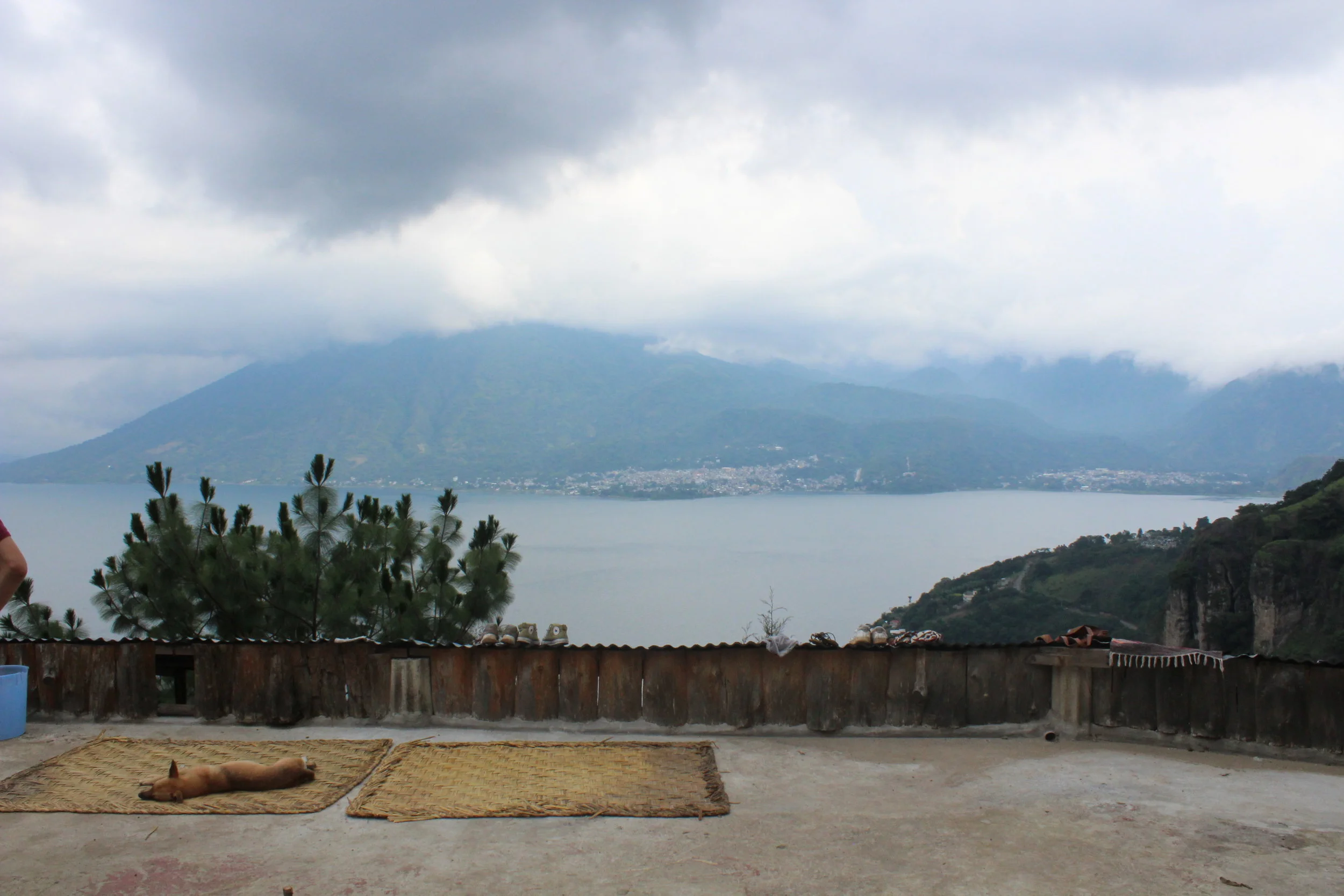 The “Fungi Academy” is near the top of a mountain in San Marcos and overlooks Lago Atitlan. This is where the people who live at the academy dry their laundry and have an open space for different activities.