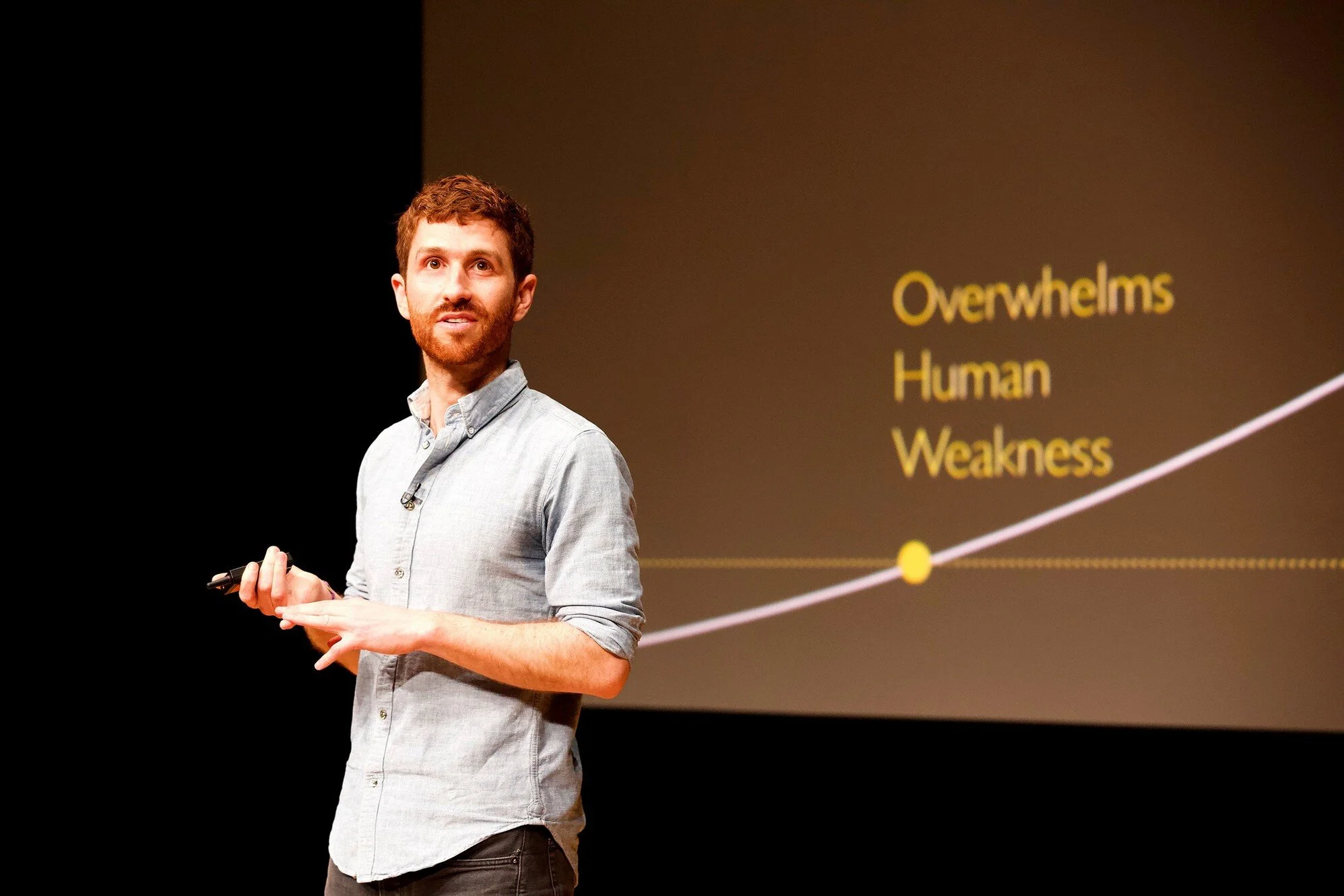 Tristan Harris speaking on the topic of “humane technology.” He is the founder of the Center for Humane Technology after being concerned by the policies he saw his industry. Photo from: tristanharris.com