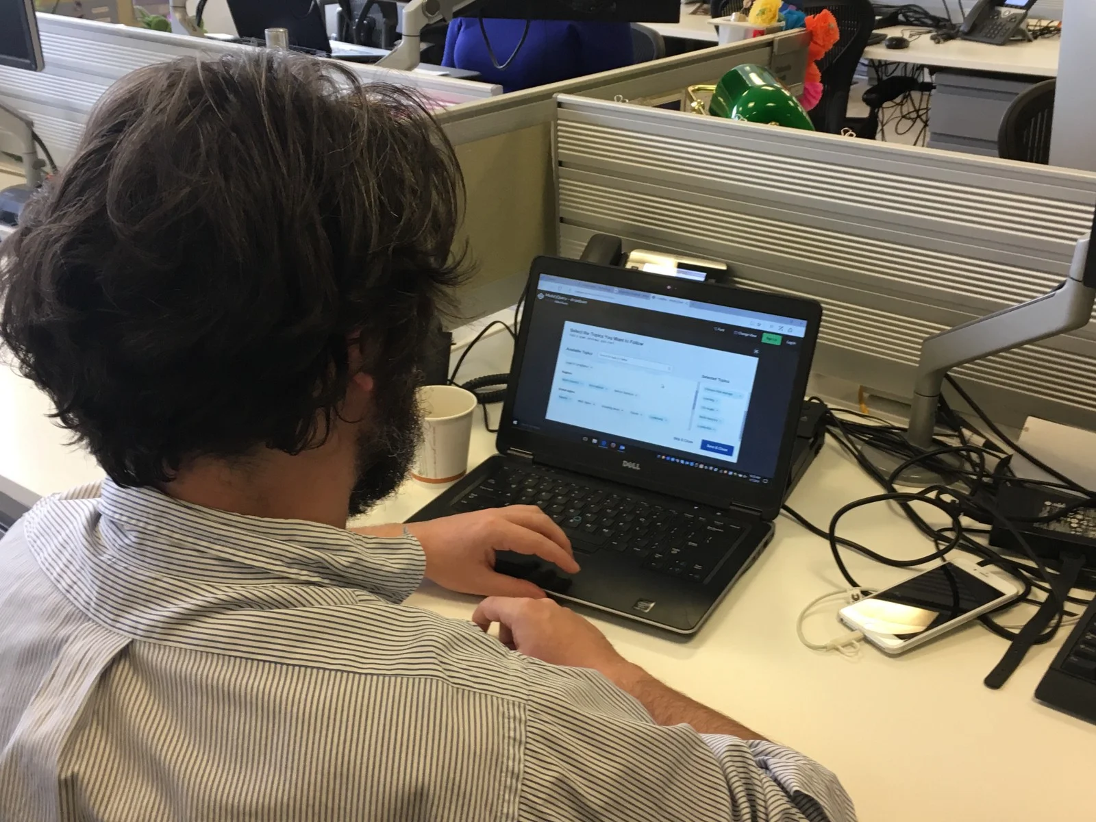 A user tests the interface.