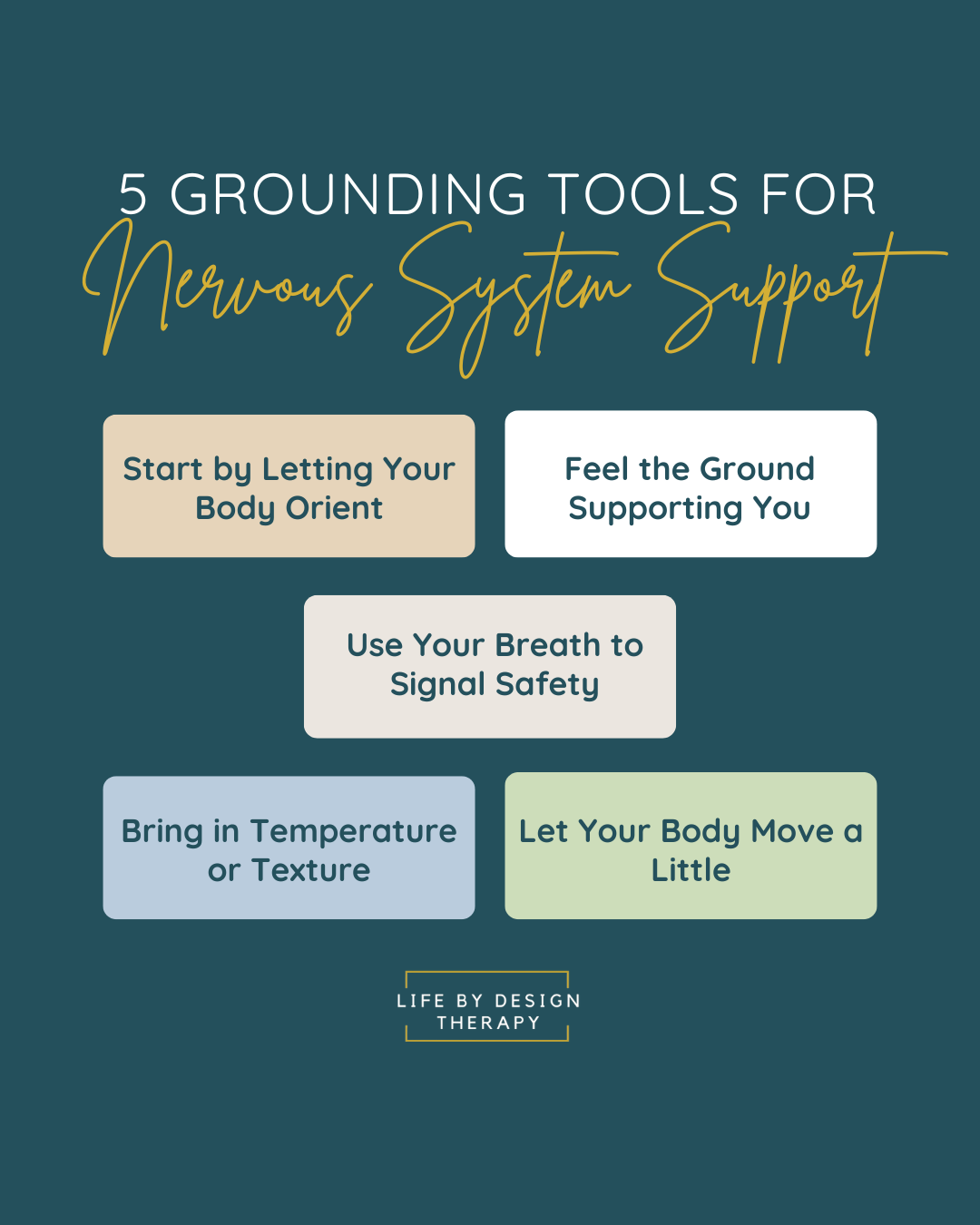 Grounding Tools for Nervous System Support Somatic Therapy in Berkeley, California
