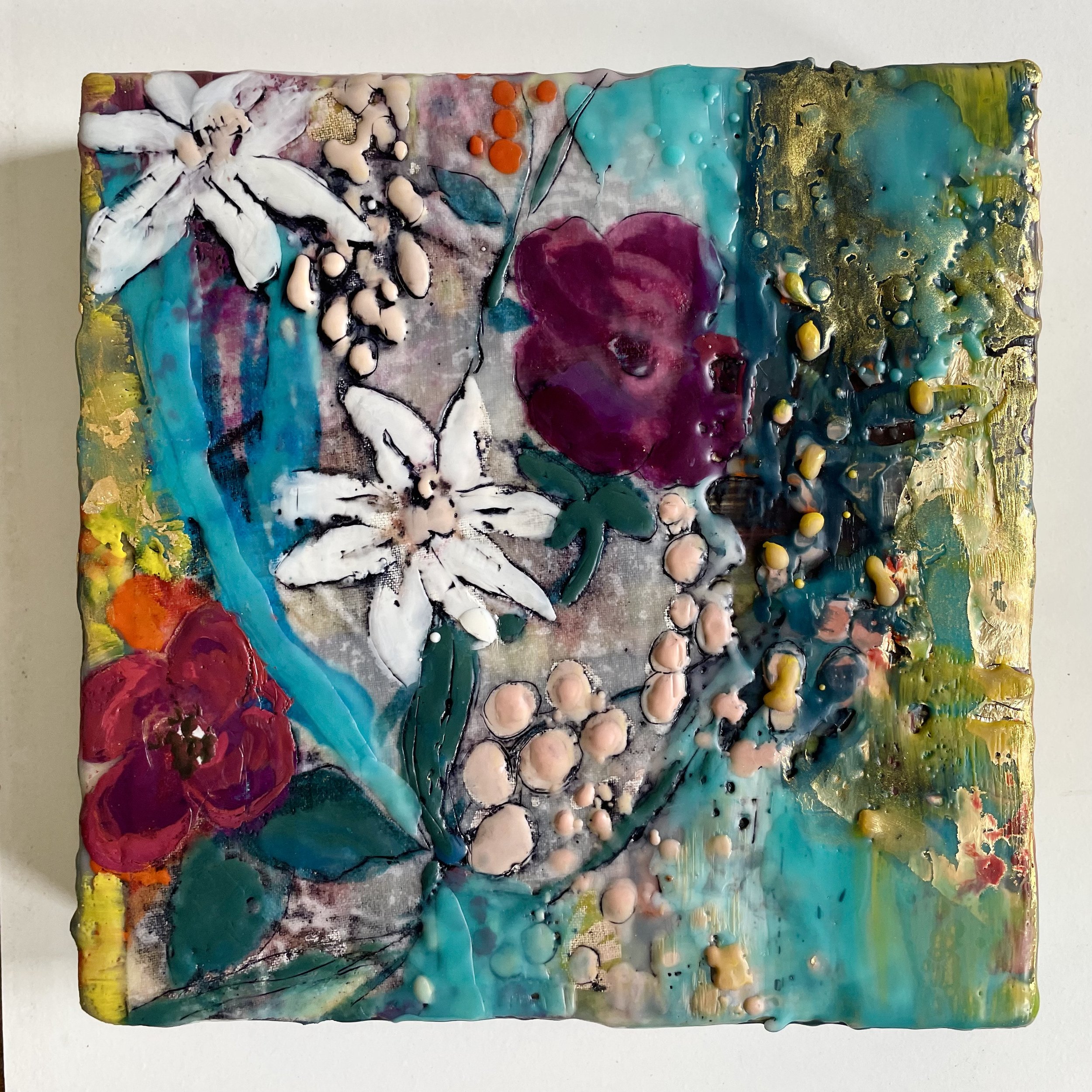 White Star Blooms and Purple Dance