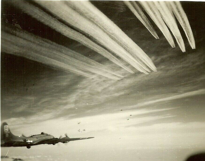 Org. Photo_ Aerial View 95th Bomb Group B-17 Bombers in Flak Over Target!!! _2020 Jul.jpg