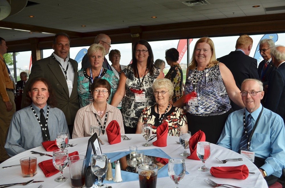   Seated:  Terry and Jackie Spinks, Sylvia and Mick Cracknell  Back row:  John and Dee Petrella, Ann Cook, Deb Roberts,  