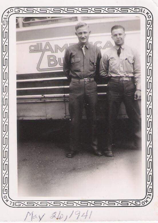  Uncle Mansfield at the bus station leaving for boot camp in Texas just 2 days after our parent's wedding. Photo courtesy of Daniel L. Clegg 