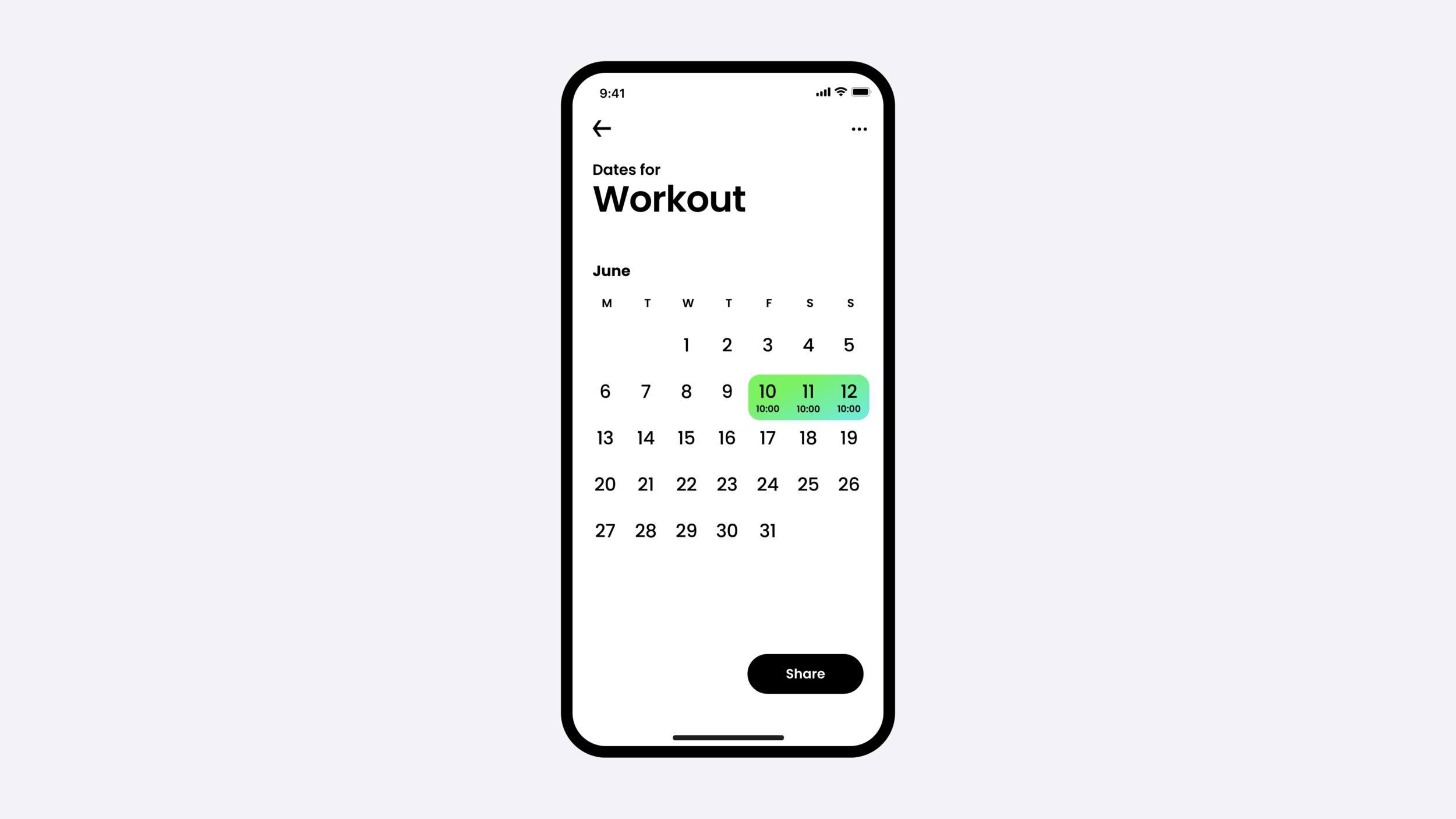The Main Page - showcasing the date and time selection.