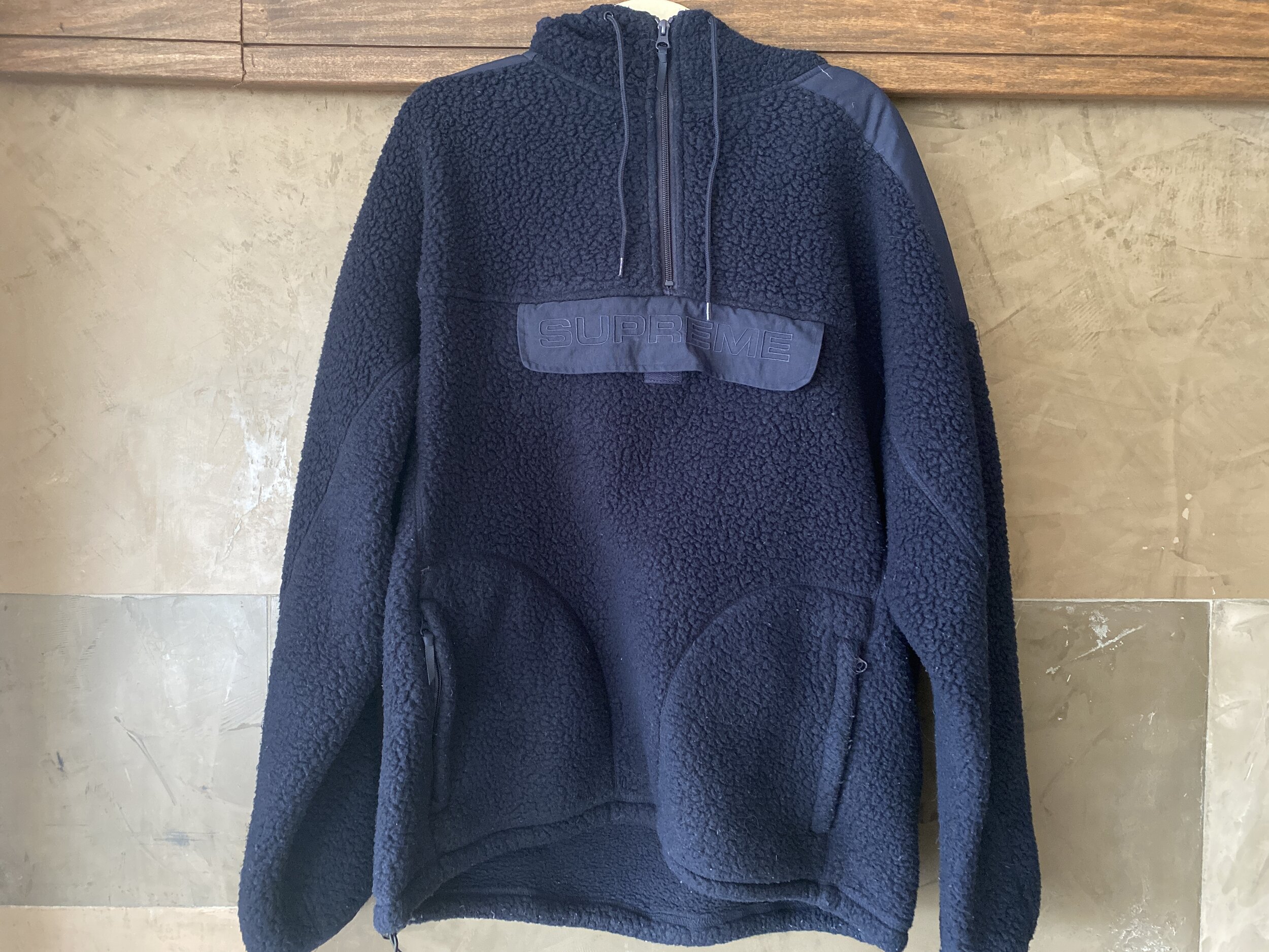 Supreme Half Zip Polartec Hooded Pullover [Navy] (XL