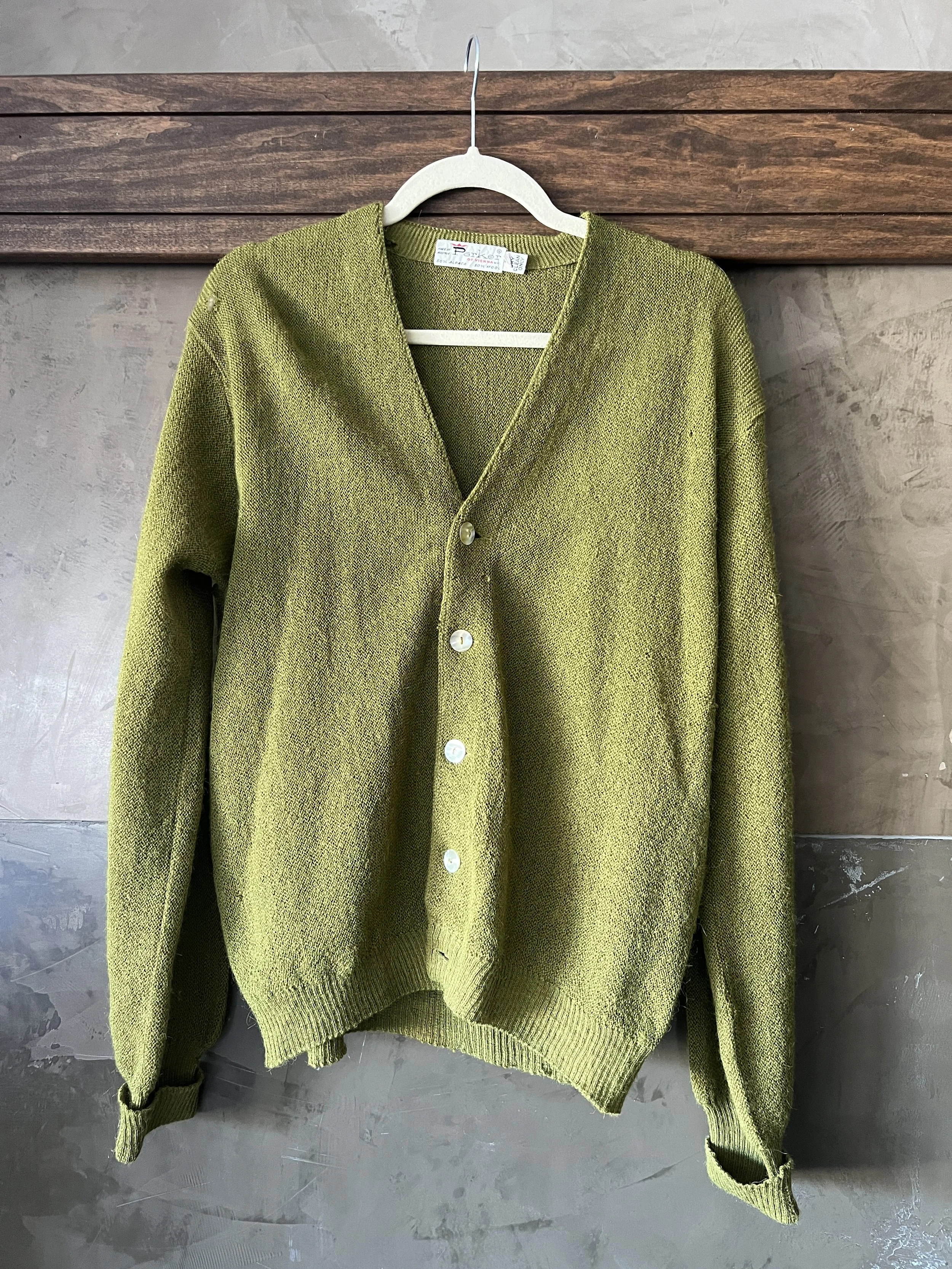 Vintage Wool Cardigan (M) [Green]
