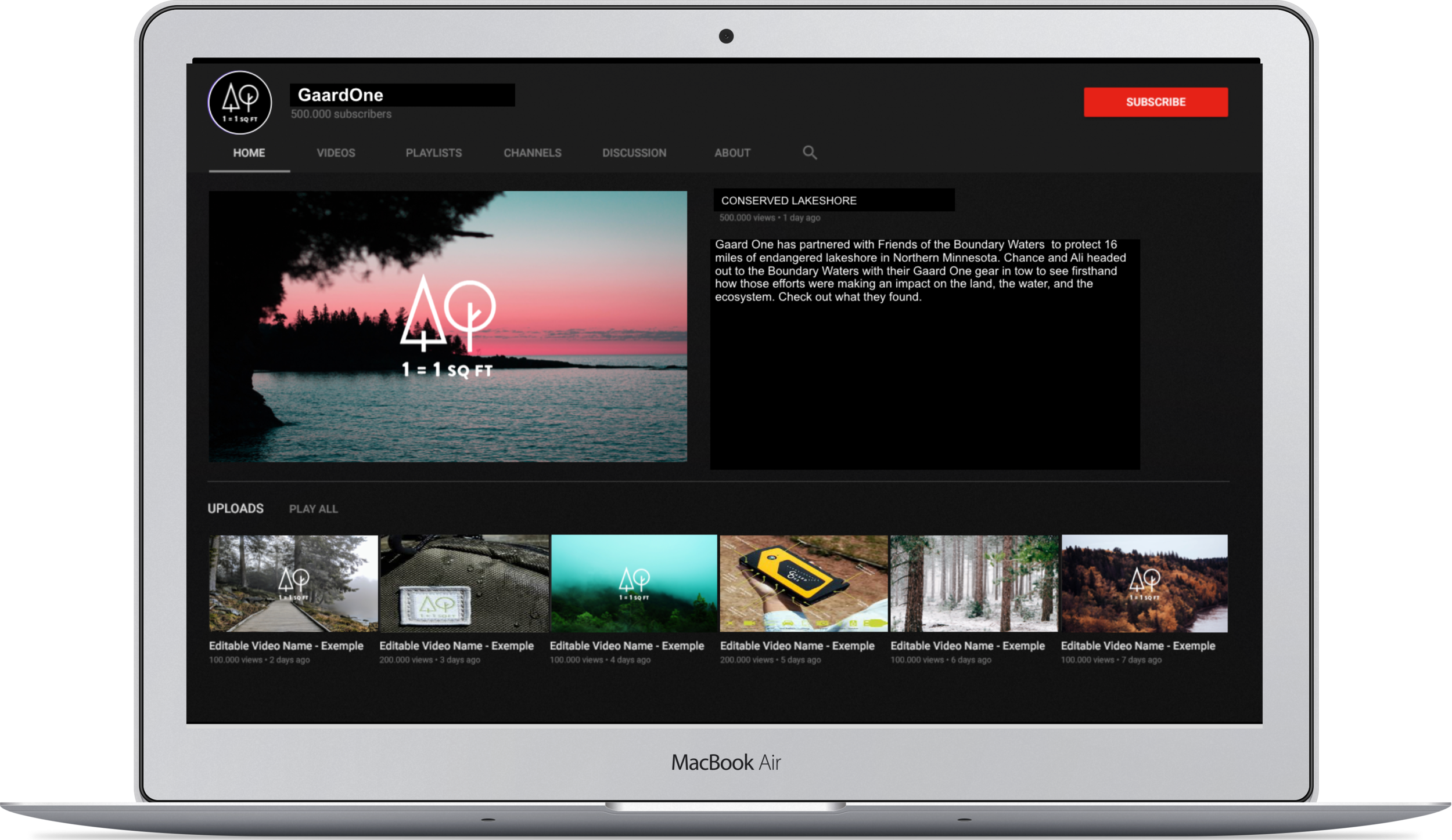 Gaard One YouTube Channel mockup