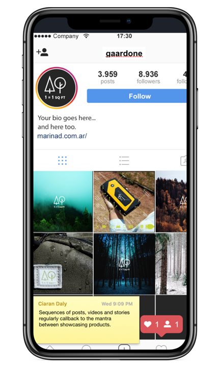 Gaard One Instagram mockup