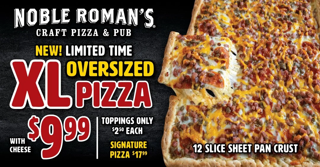 For a Limited Time. XL Pizza: Big on Flavor, Light on Your Wallet