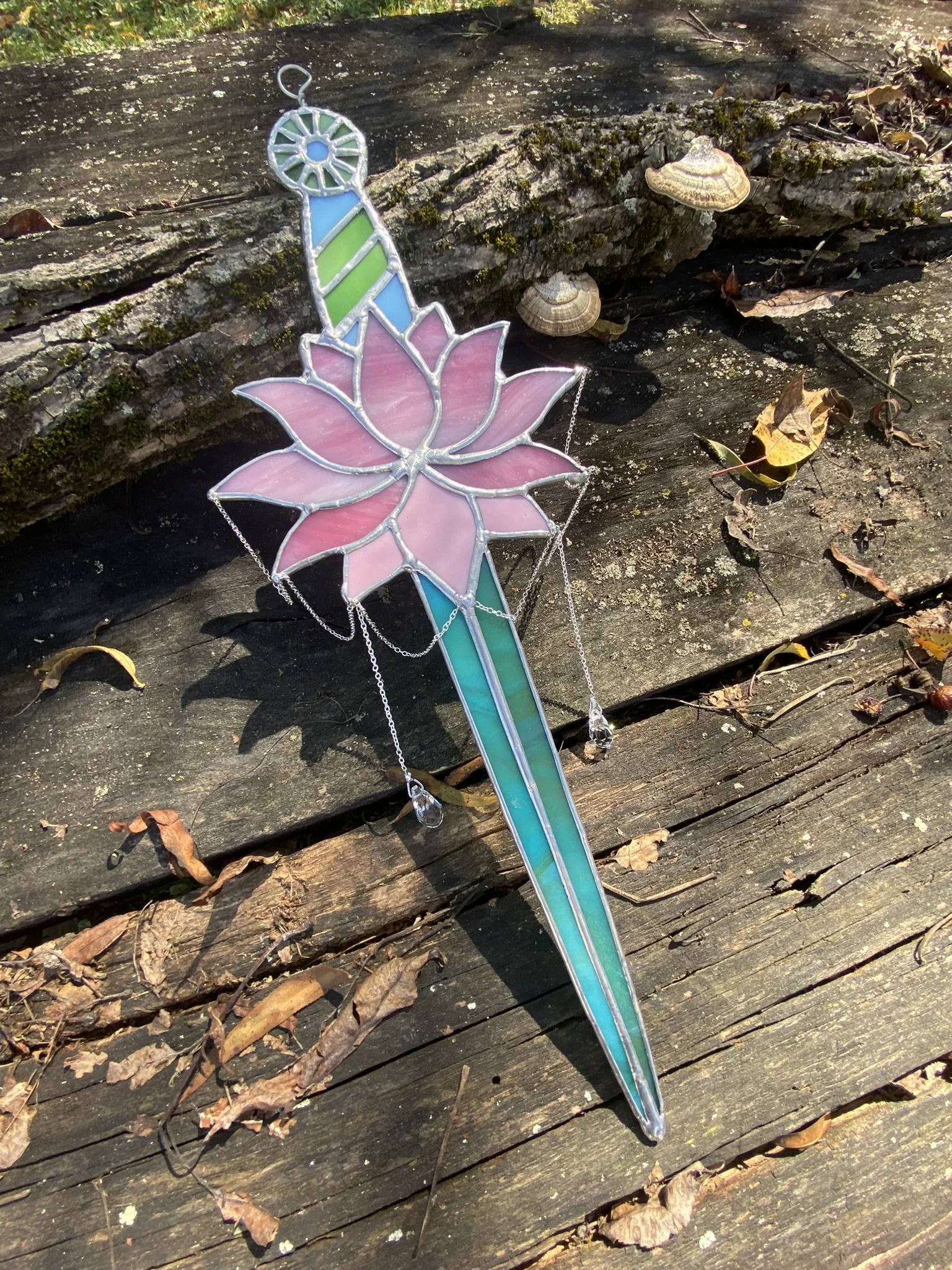 Water Dagger #1 - Silver Patina - Stained Glass