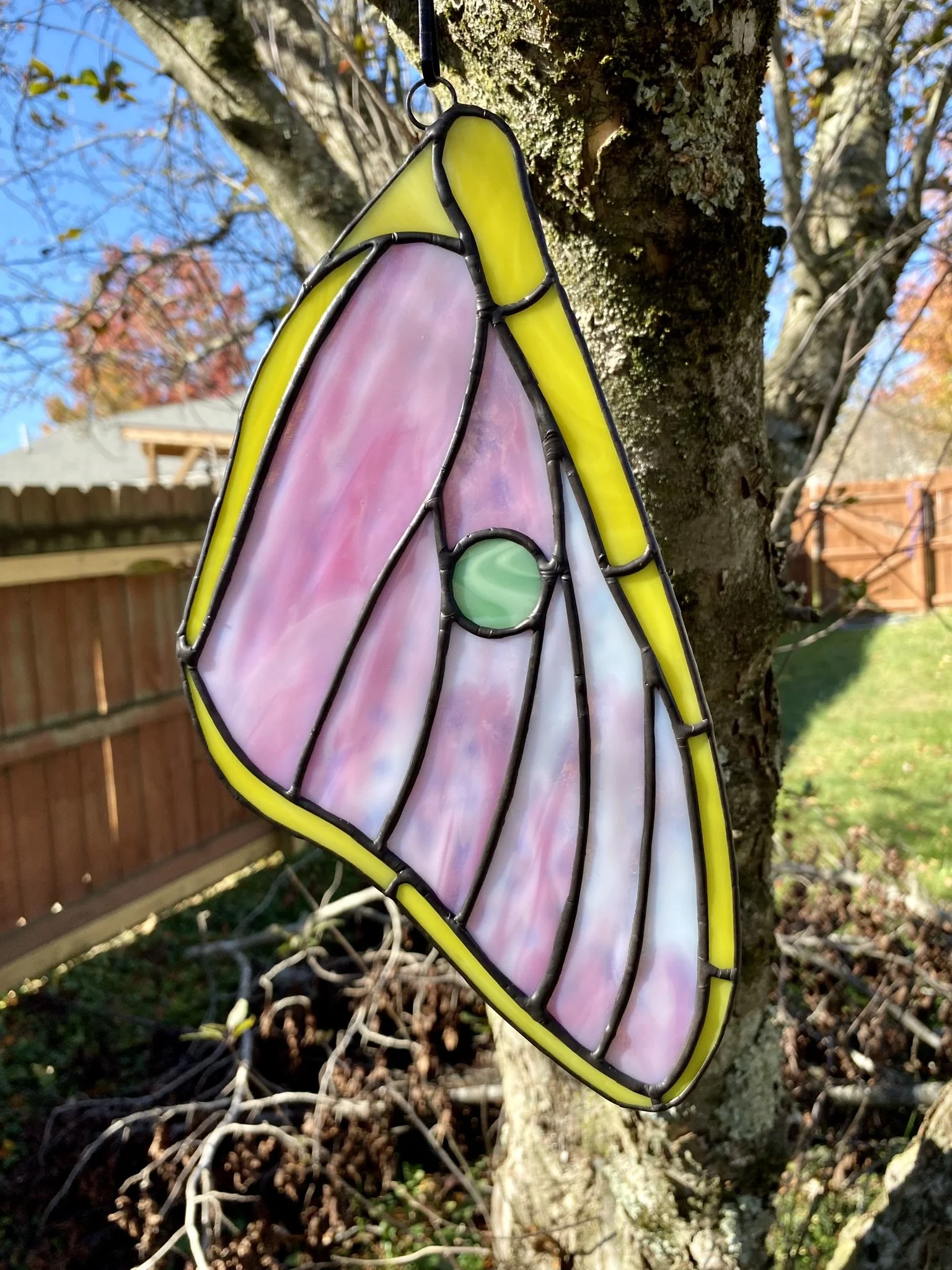 Moth Wing #1 with Black Patina - Stained Glass