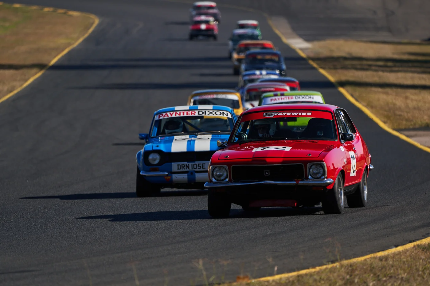 Paul Tierney heading down the back strait in race three on Sunday