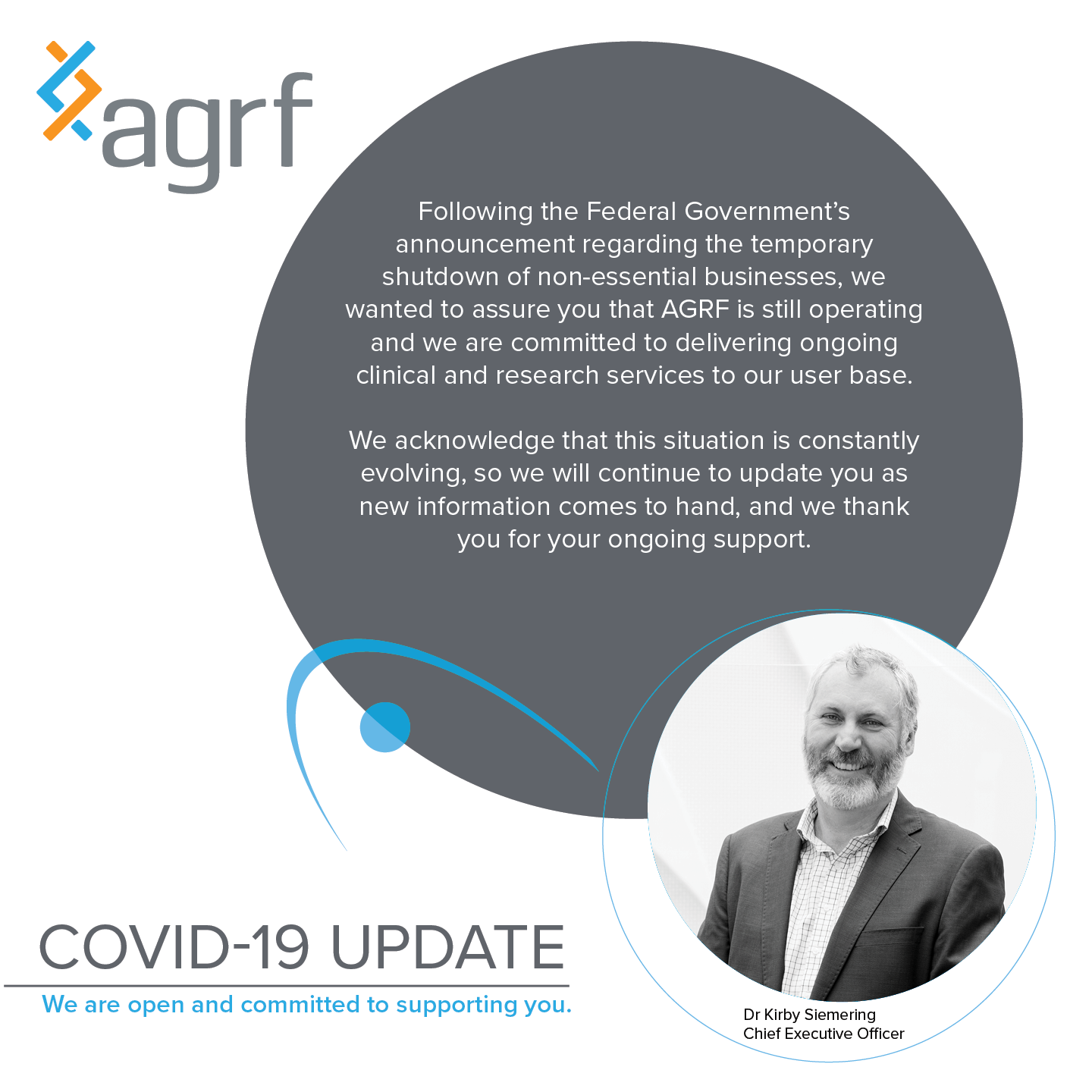 AGRF is open and committed to supporting you.