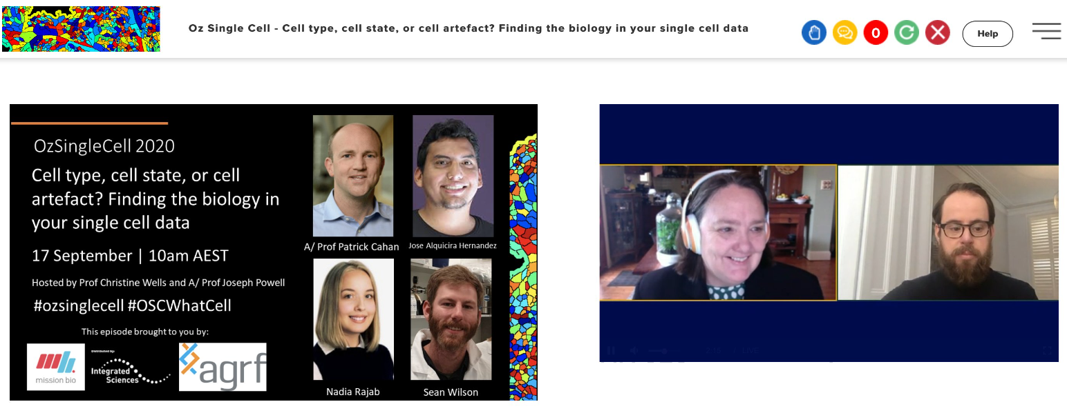 LEFT: episode flyer featuring the four speakers. RIGHT: Hosts christine wells and joseph powell welcoming guests and acknowledging the traditional owners.