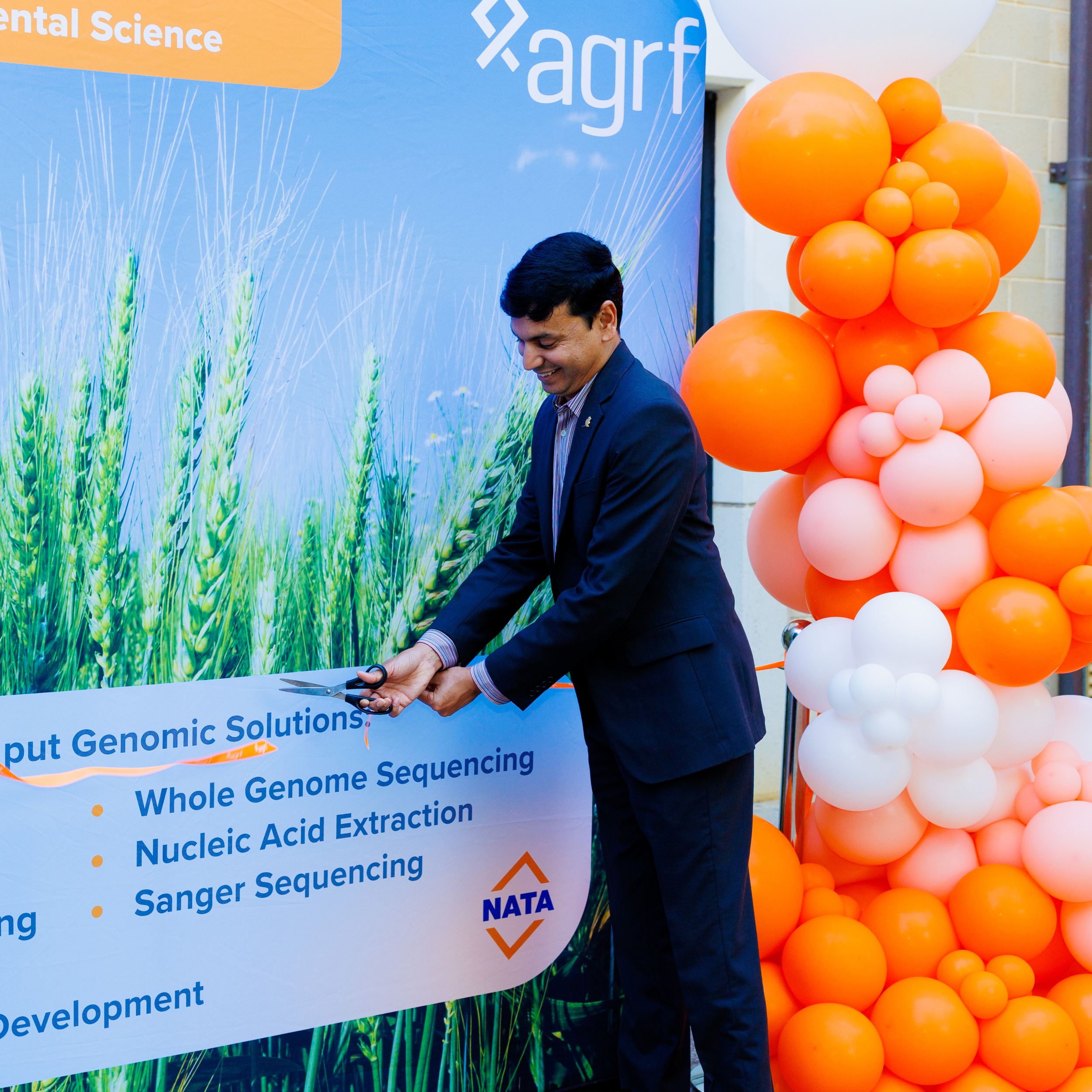 Professor Sharith Sriram cutting ribbon AGRF Laboratory Perth