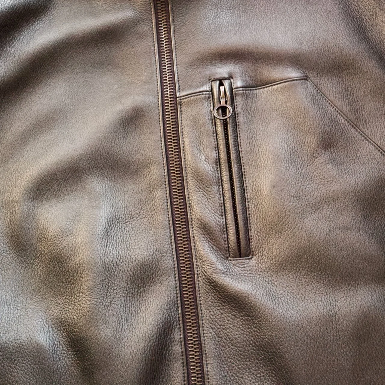 Seraphin Deer Leather Jacket with Nutria Fur Collar — Combray